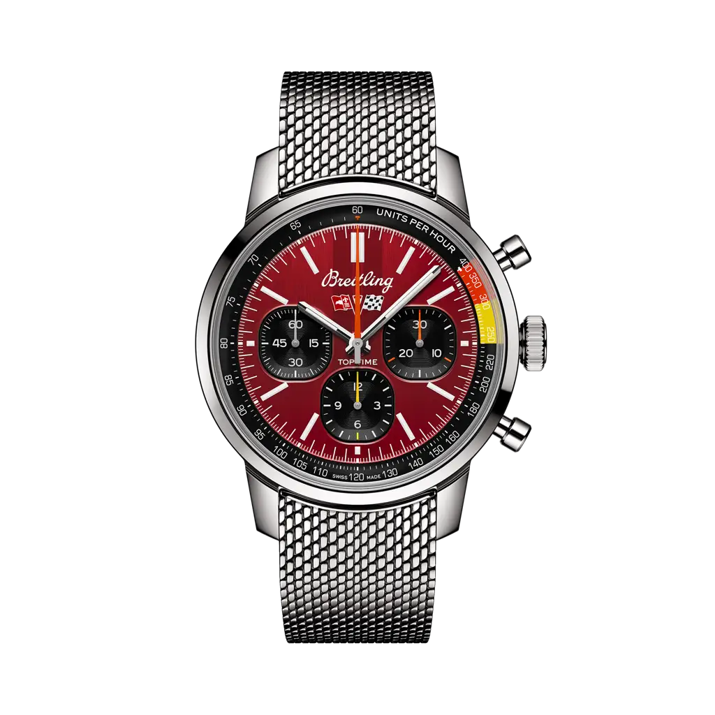 Breitling Top Time B01 Chevrolet Corvette 41 mm Black And Red Dial Stainless Steel Bracelet AB01761A1K1A1 - WATCHXNYC