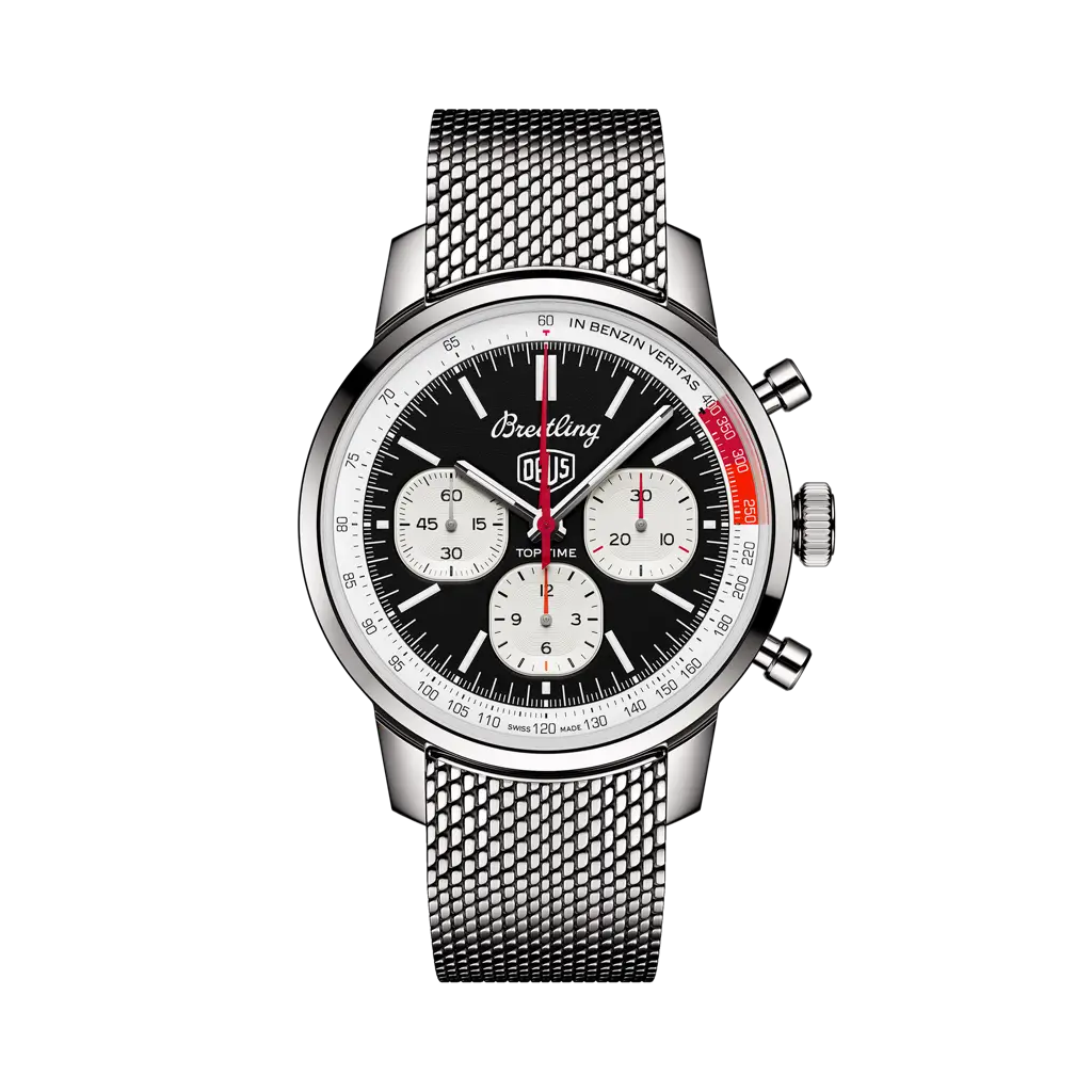Breitling Top Time B01 Deus 41 mm Black And White Dial Stainless Steel Bracelet AB01765A1B1A1 - WATCHXNYC