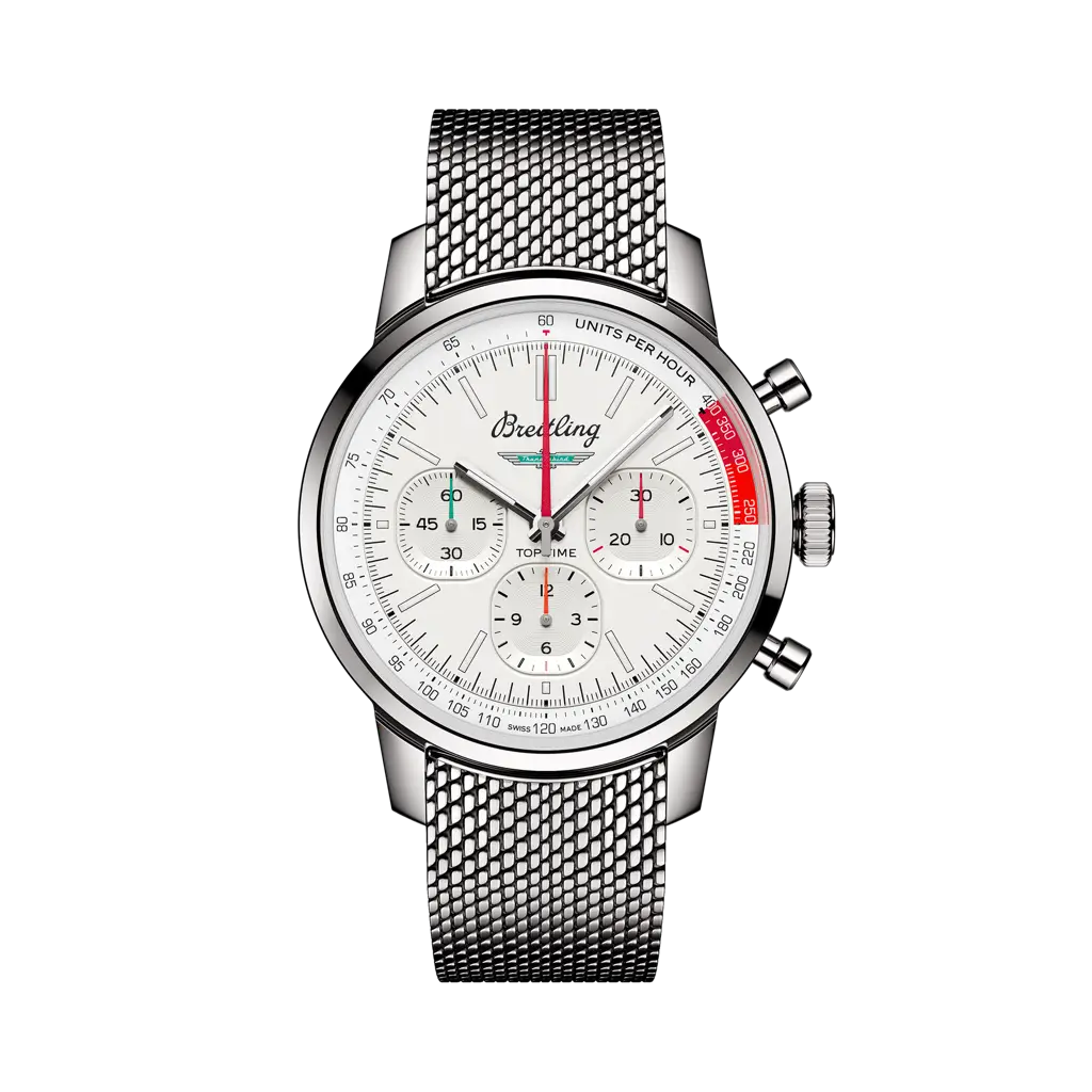 Breitling Top Time B01 Ford Thunderbird 41 mm  White Dial Stainless Steel Bracelet AB01766A1A1A1 - WATCHXNYC