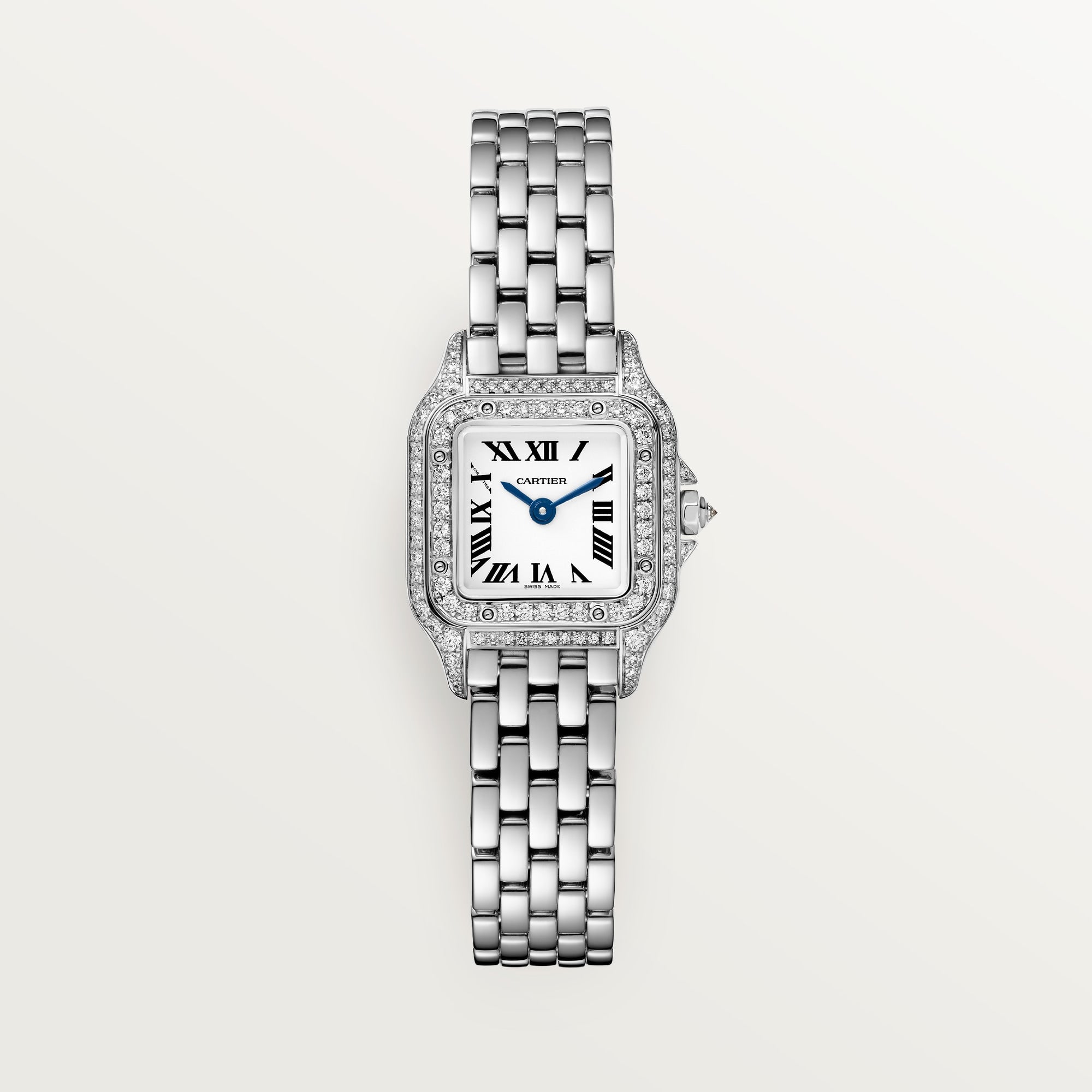 Cartier Panthère Mini White Gold Silver Dial Bracelet WJPN0046 - WATCHXNYC