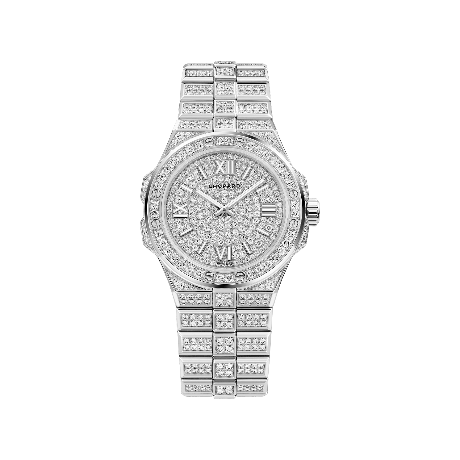 Chopard Alpine Eagle 36 mm Diamond Paved Dial 18K White Gold Bracelet 295370-1001 - WATCHXNYC