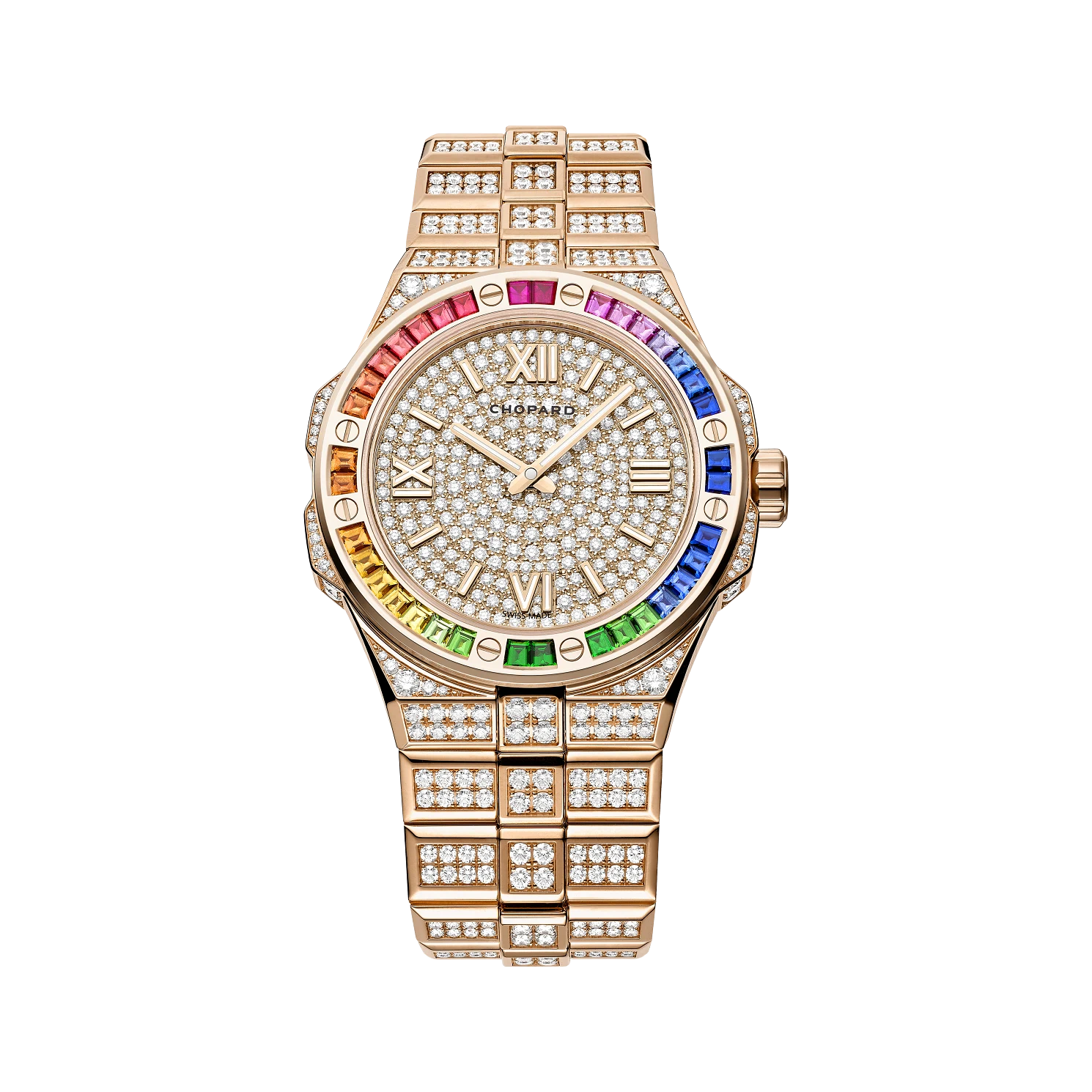 Chopard Alpine Eagle 41 mm Diamond Paved Dial 18k Rose Gold Bracelet 295363-5004 - WATCHXNYC