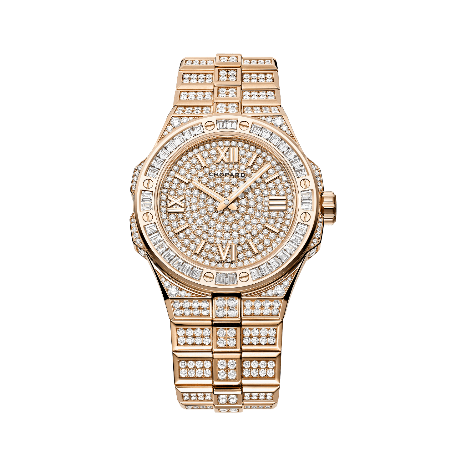 Chopard Alpine Eagle 41 mm Diamond Paved Dial 18k Rose Gold Bracelet 295363-5005 - WATCHXNYC