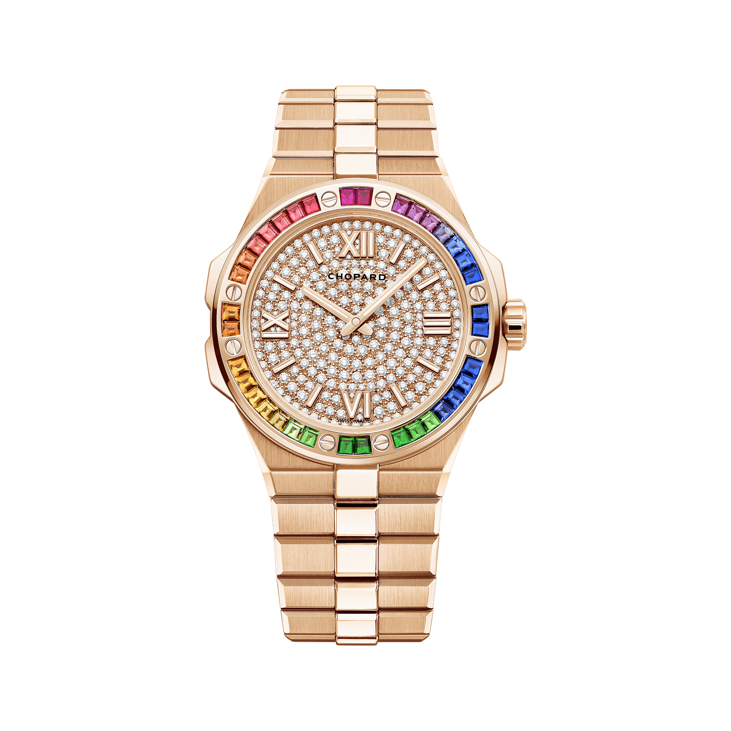 Chopard Alpine Eagle 41 mm Diamond Paved Dial 18k Rose Gold Bracelet 295363-5011 - WATCHXNYC