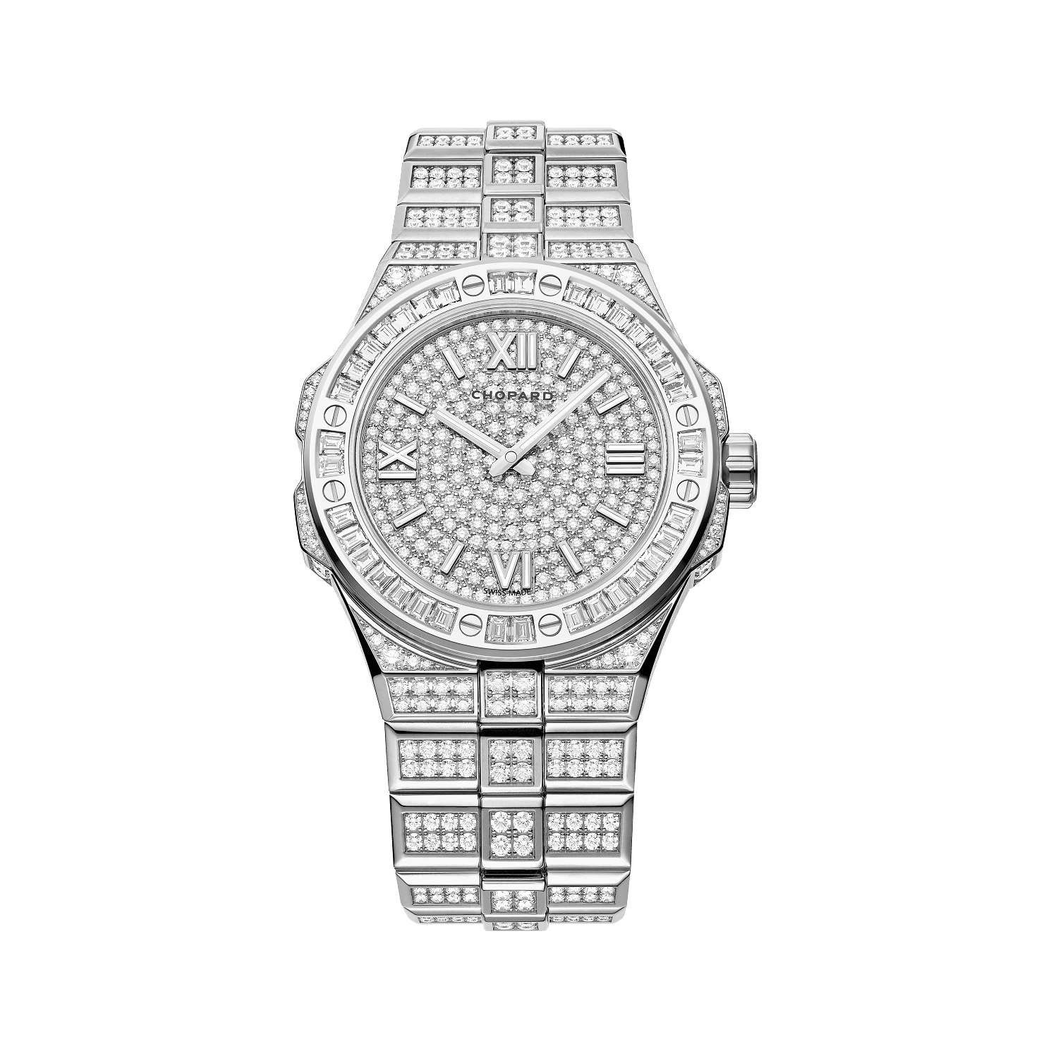 Chopard Alpine Eagle 41 mm Diamond Paved Dial 18K White Gold Bracelet 295363-1001 - WATCHXNYC