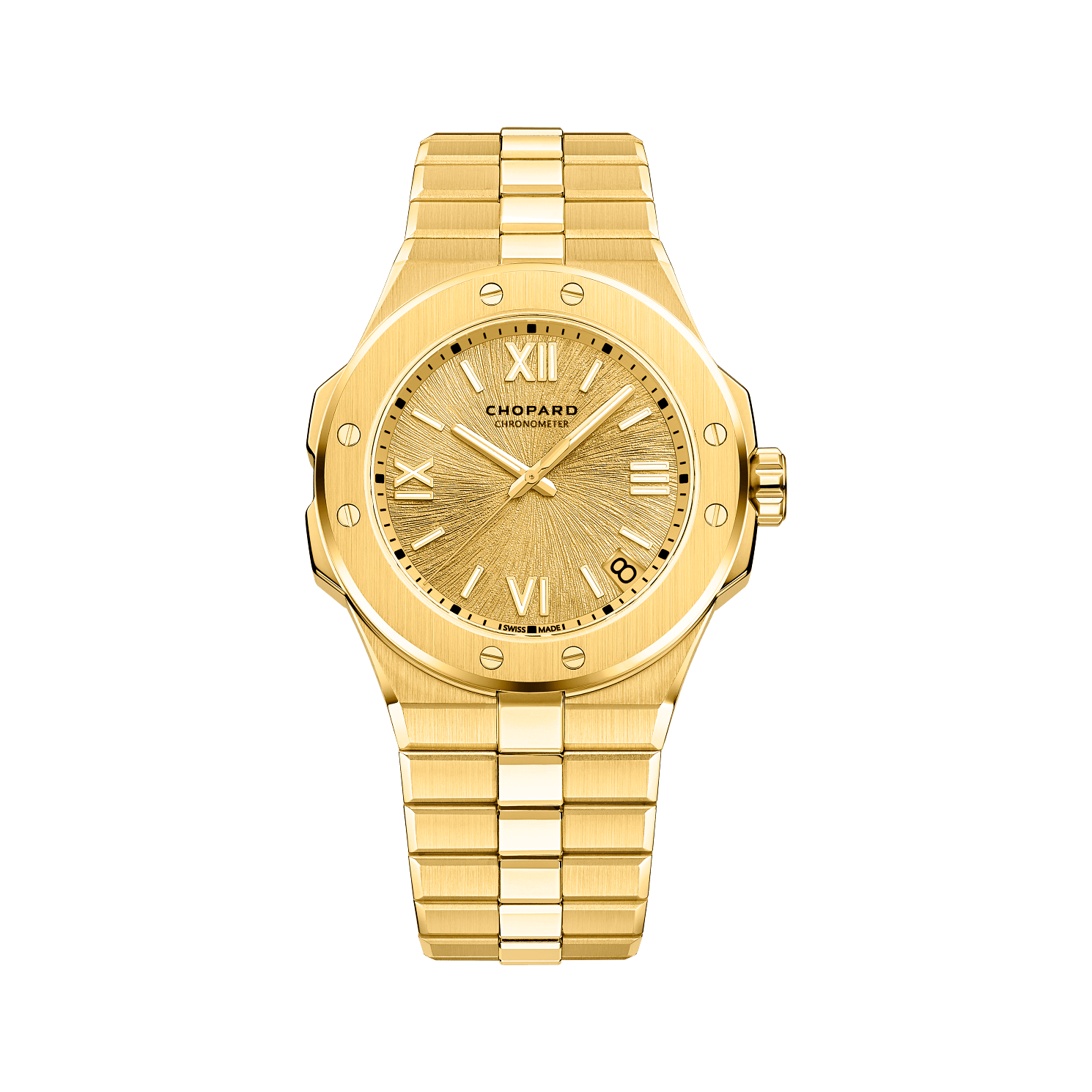Chopard Alpine Eagle 41 mm Golden Dial 18k Yellow Gold Bracelet 295363-0001 - WATCHXNYC