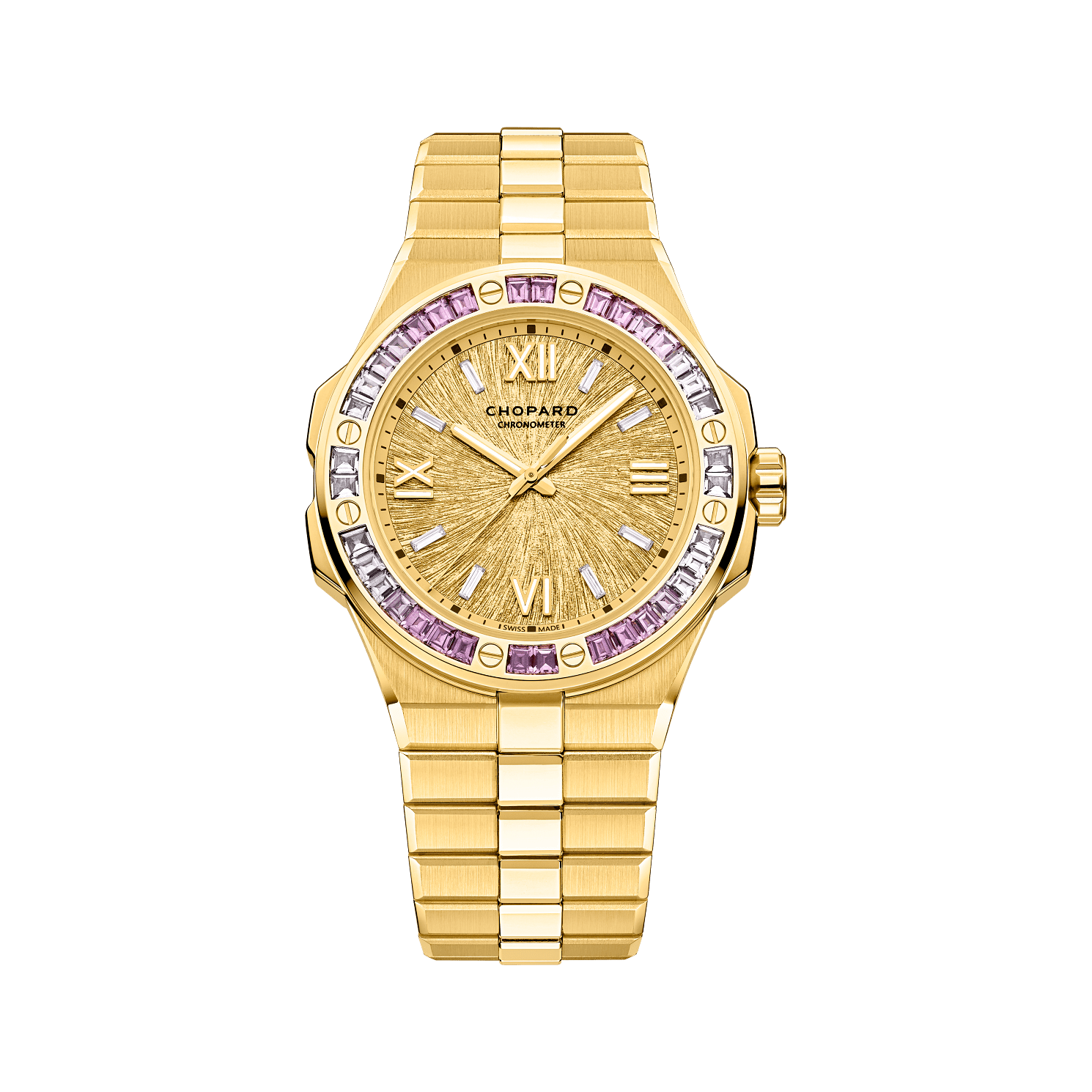 Chopard Alpine Eagle 41 mm Golden Dial with Diamonds 18k Yellow Gold Bracelet 295363-0002 - WATCHXNYC