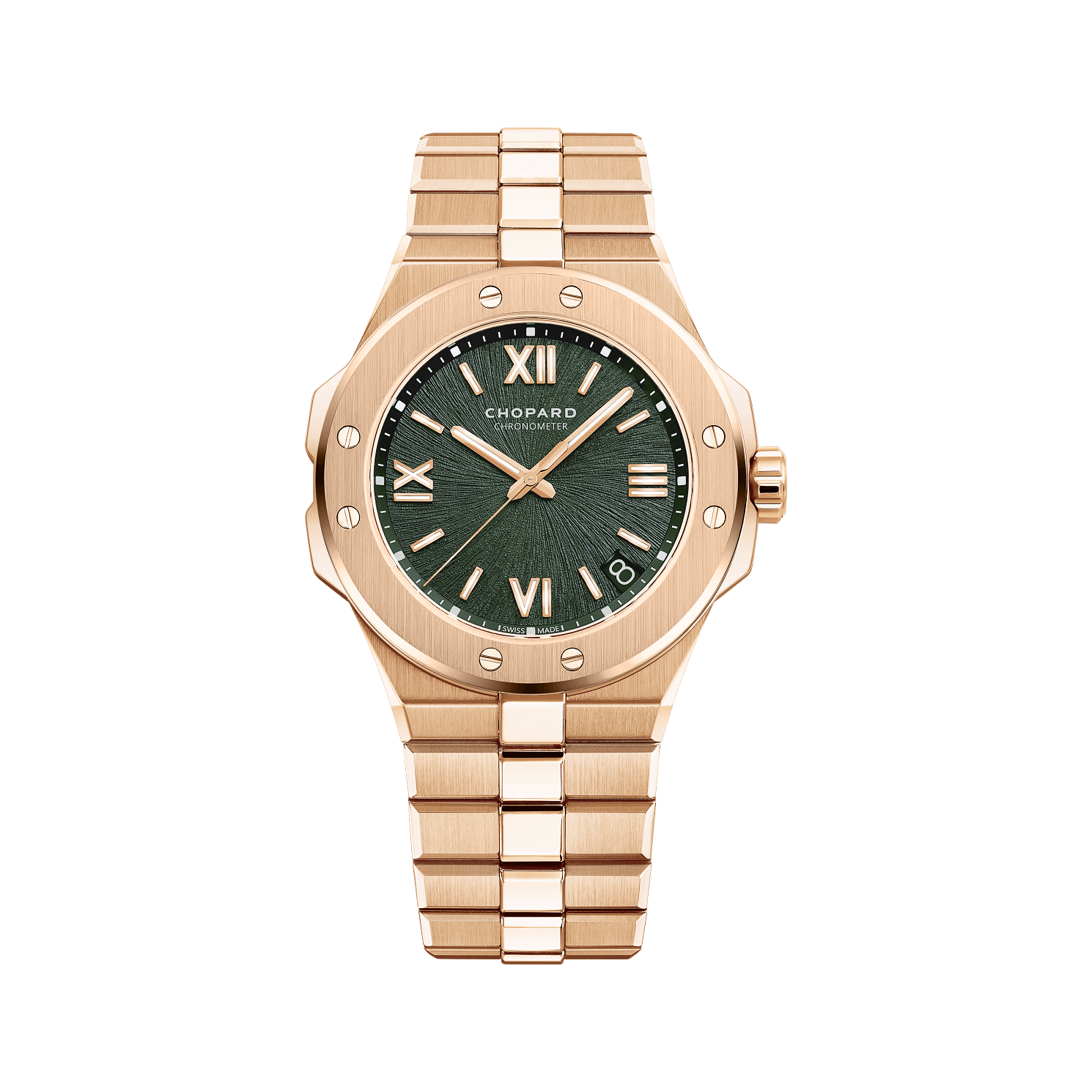 Chopard Alpine Eagle 41 mm Green Dial 18k Rose Gold Bracelet 295363-5007 - WATCHXNYC