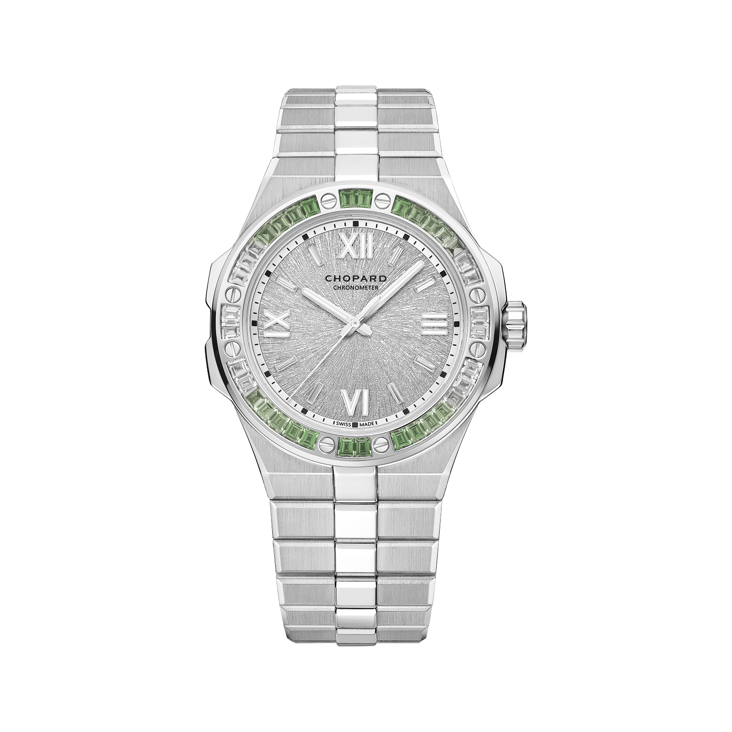 Chopard Alpine Eagle 41 mm Silver Dial with Diamonds 18K White Gold Bracelet 295363-1008 - WATCHXNYC