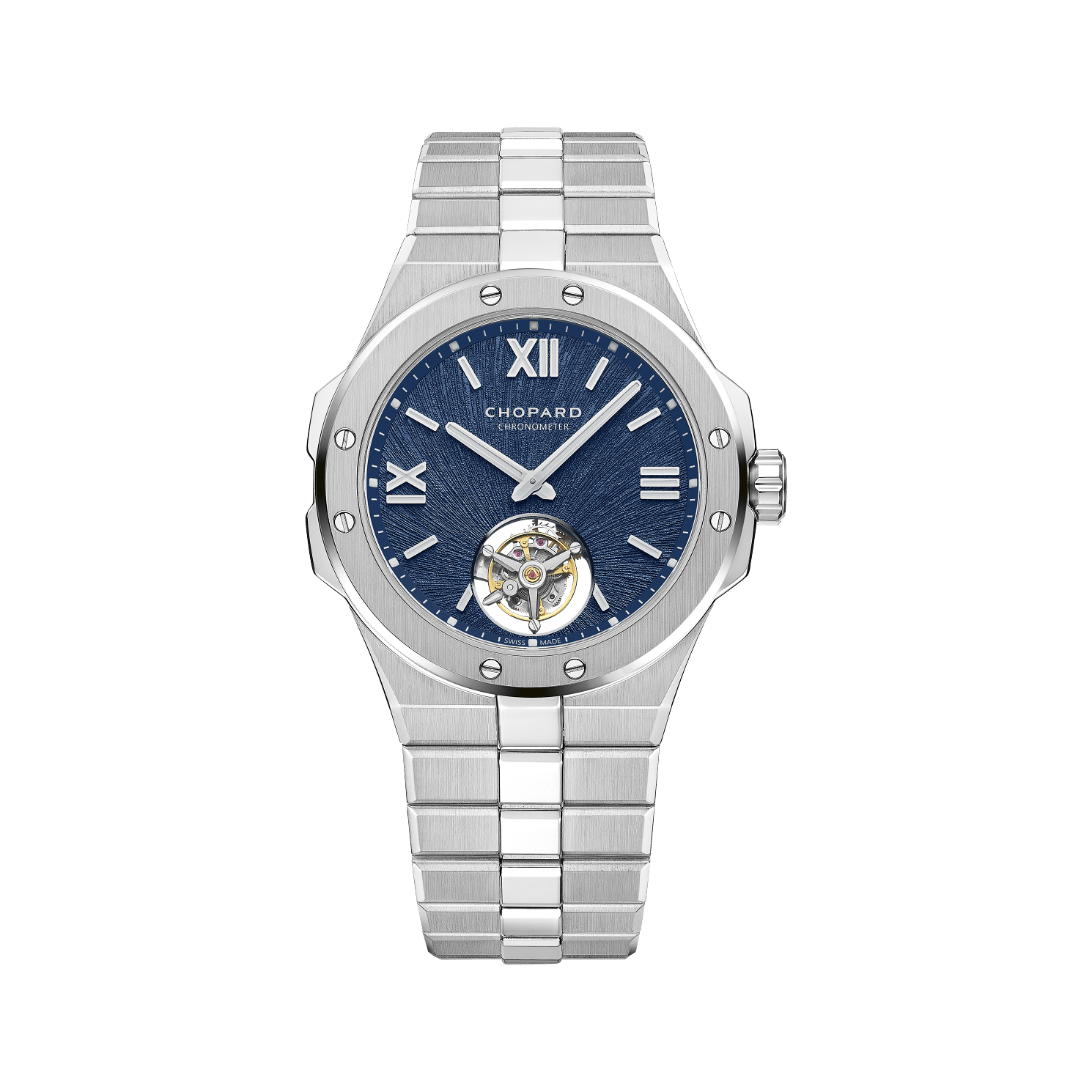 Chopard Alpine Eagle Flying Tourbillon 41 mm Blue Dial Stainless Steel Bracelet 298616-3001 - WATCHXNYC