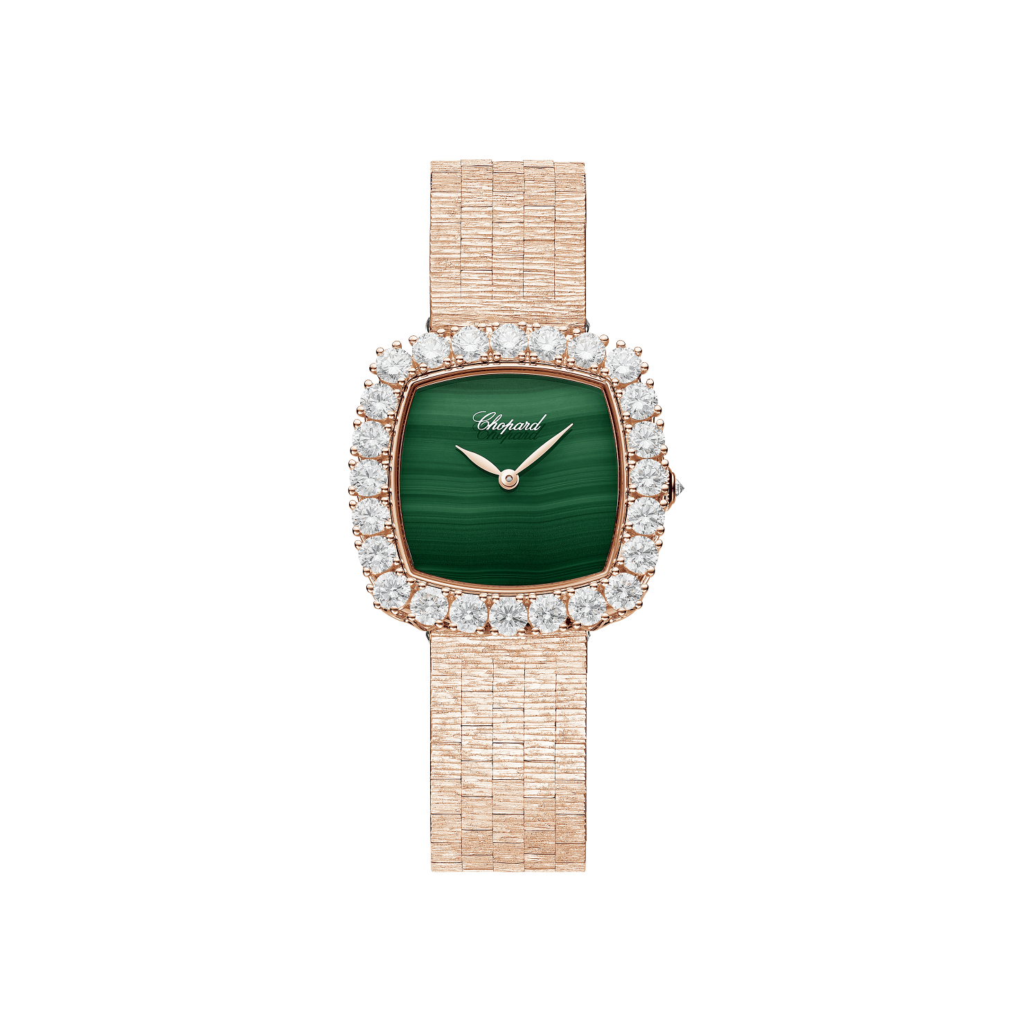 Chopard L'Heure du Diamant 30 mm Green Dial with Diamonds 18k Rose Gold Bracelet 10A386-5111 - WATCHXNYC