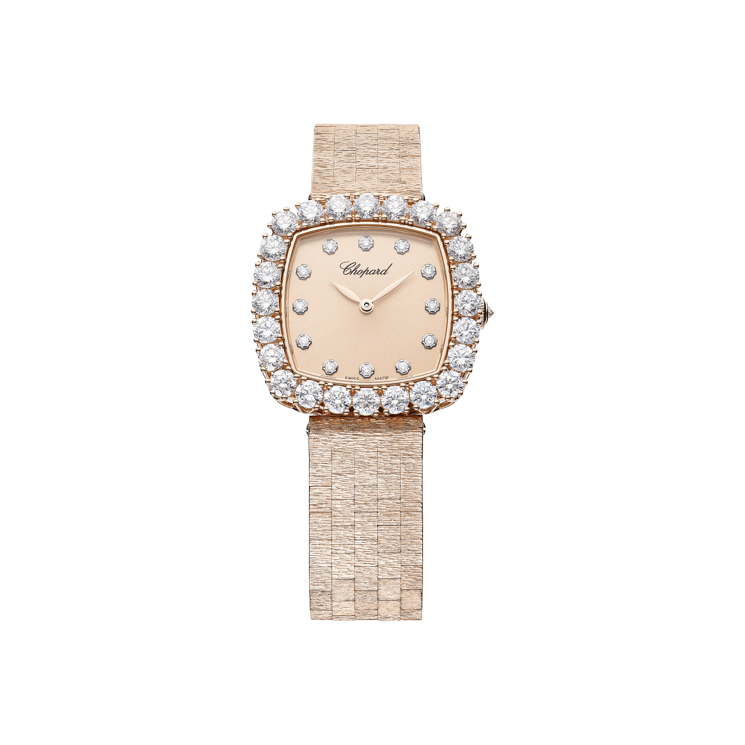 Chopard L'Heure du Diamant 30 mm Rose Gold Dial with Diamonds 18k Rose Gold Bracelet 10A386-5107 - WATCHXNYC