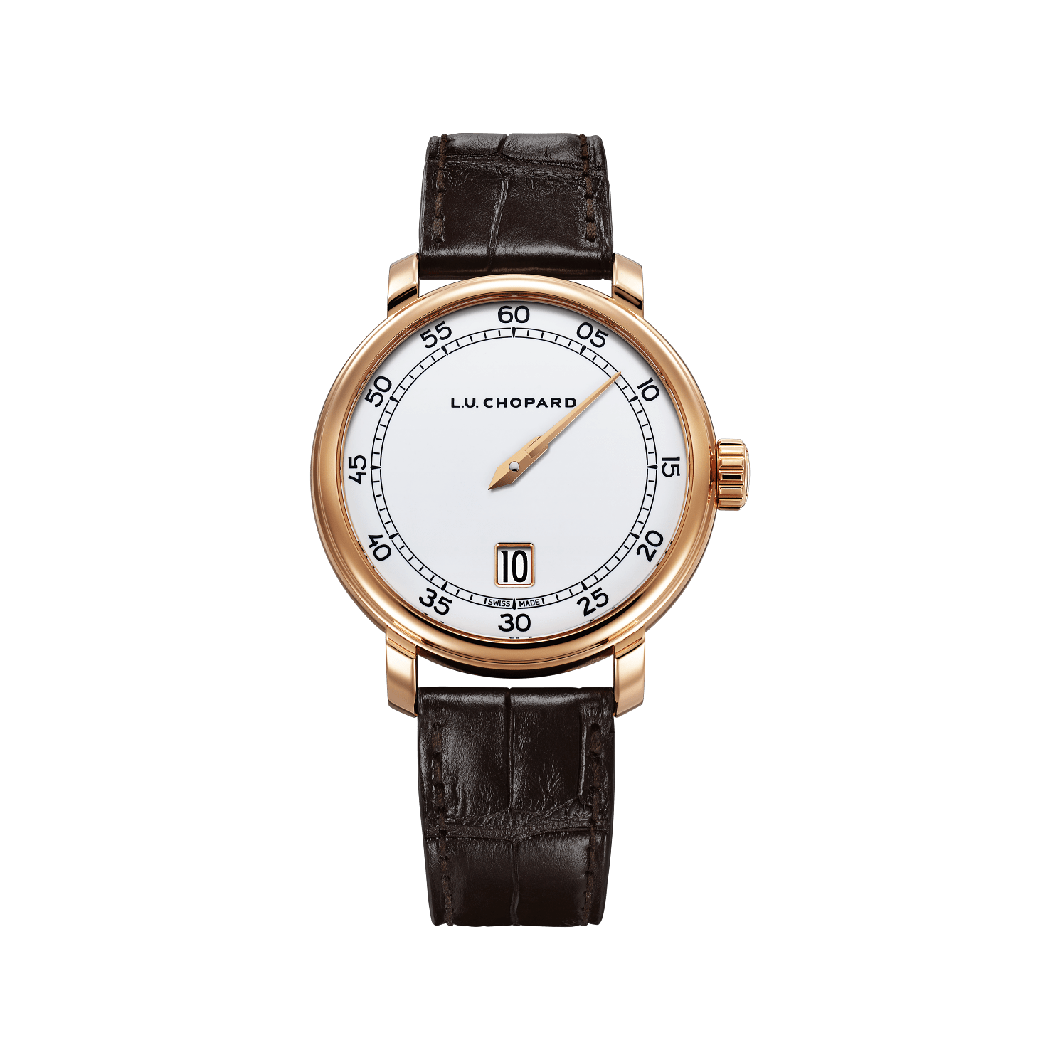Chopard L.U.C Quattro Spirit 25 40 mm White Dial 18k Rose Gold   Leather Strap 161977-5001 - WATCHXNYC