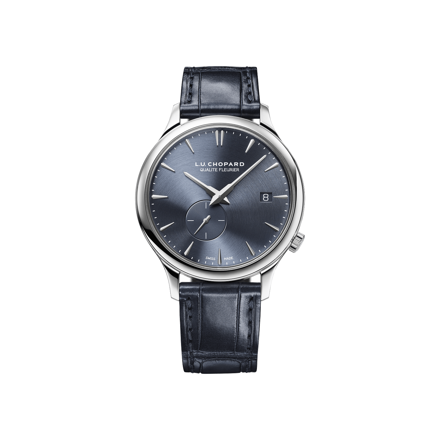 Chopard L.U.C XPS Twist QF 40 mm Grey Dial 18K White Gold   Leather Strap 161945-1001 - WATCHXNYC