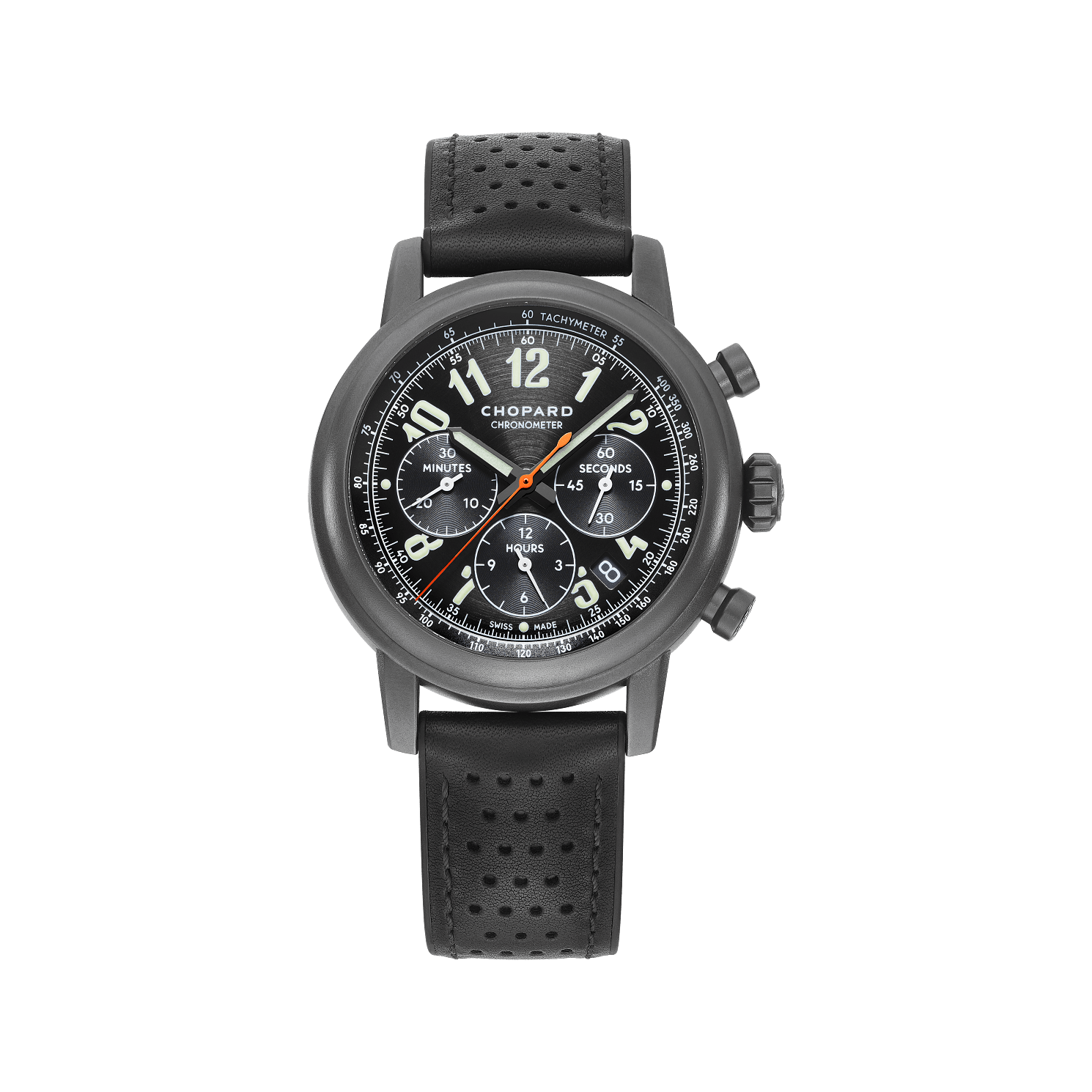 Chopard Mille Miglia Chronograph - Luftgekühlt Edition 42 mm Black Dial Stainless Steel   Leather Strap 168589-3047 - WATCHXNYC