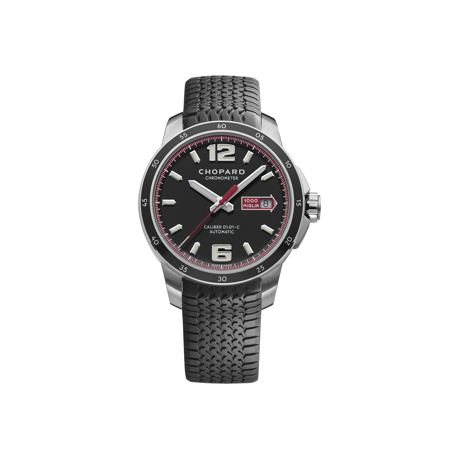Chopard Mille Miglia GTS Automatic 43 mm Black Dial Stainless Steel Rubber Strap 168565-3001 - WATCHXNYC
