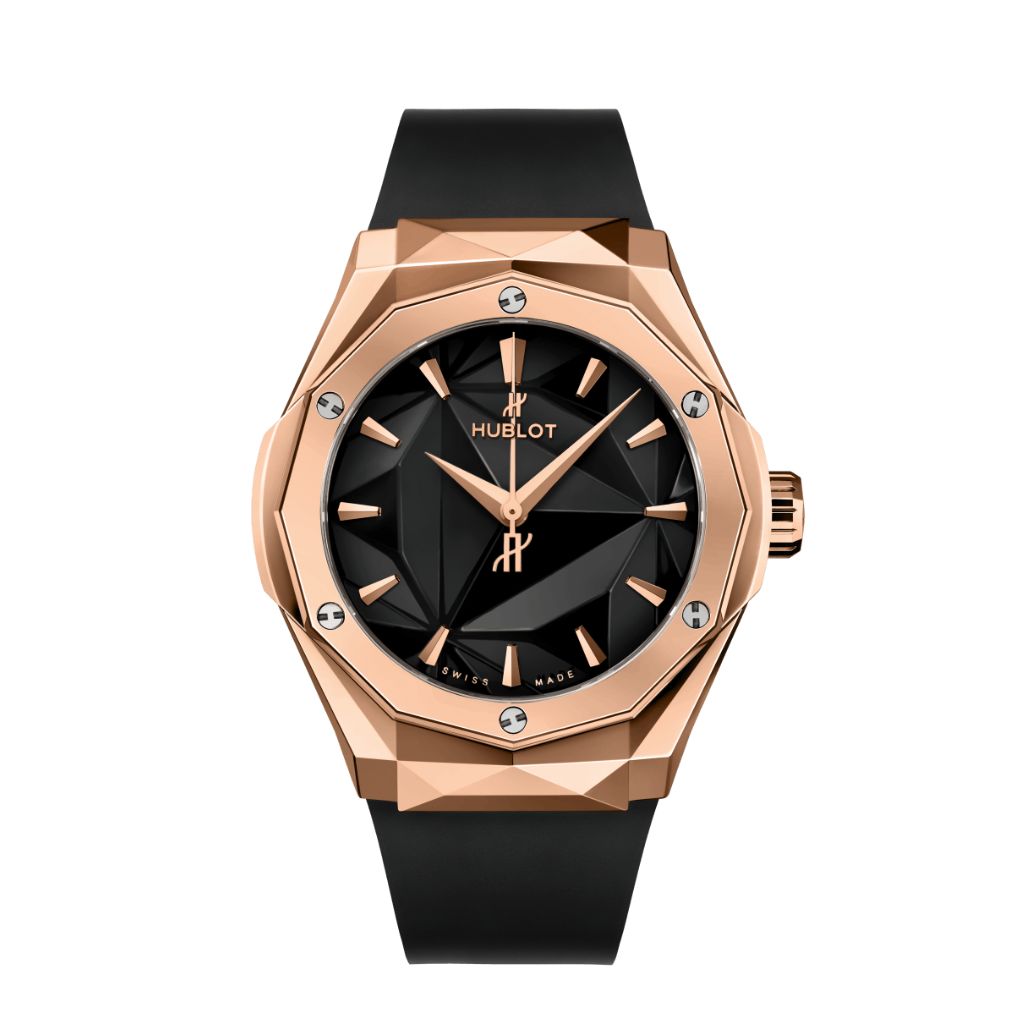 Hublot Classic Fusion Orlinski King Gold 40 mm Black Dial Polished 18K King Gold Rubber Strap 550.OS.1800.RX.ORL19 - WATCHXNYC