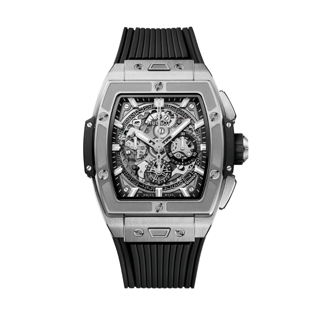 Hublot Spirit of Big Bang Titanium 42 mm Transparent Dial Polished Titanium Rubber Strap 642.NX.0170.RX - WATCHXNYC