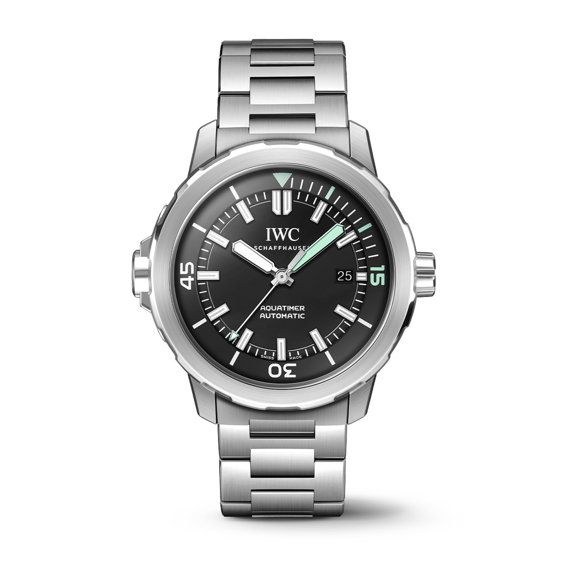 IWC Schaffhausen Aquatimer Automatic 42 mm Black Dial Stainless Steel Stainless Steel Bracelet IW328803 - WATCHXNYC