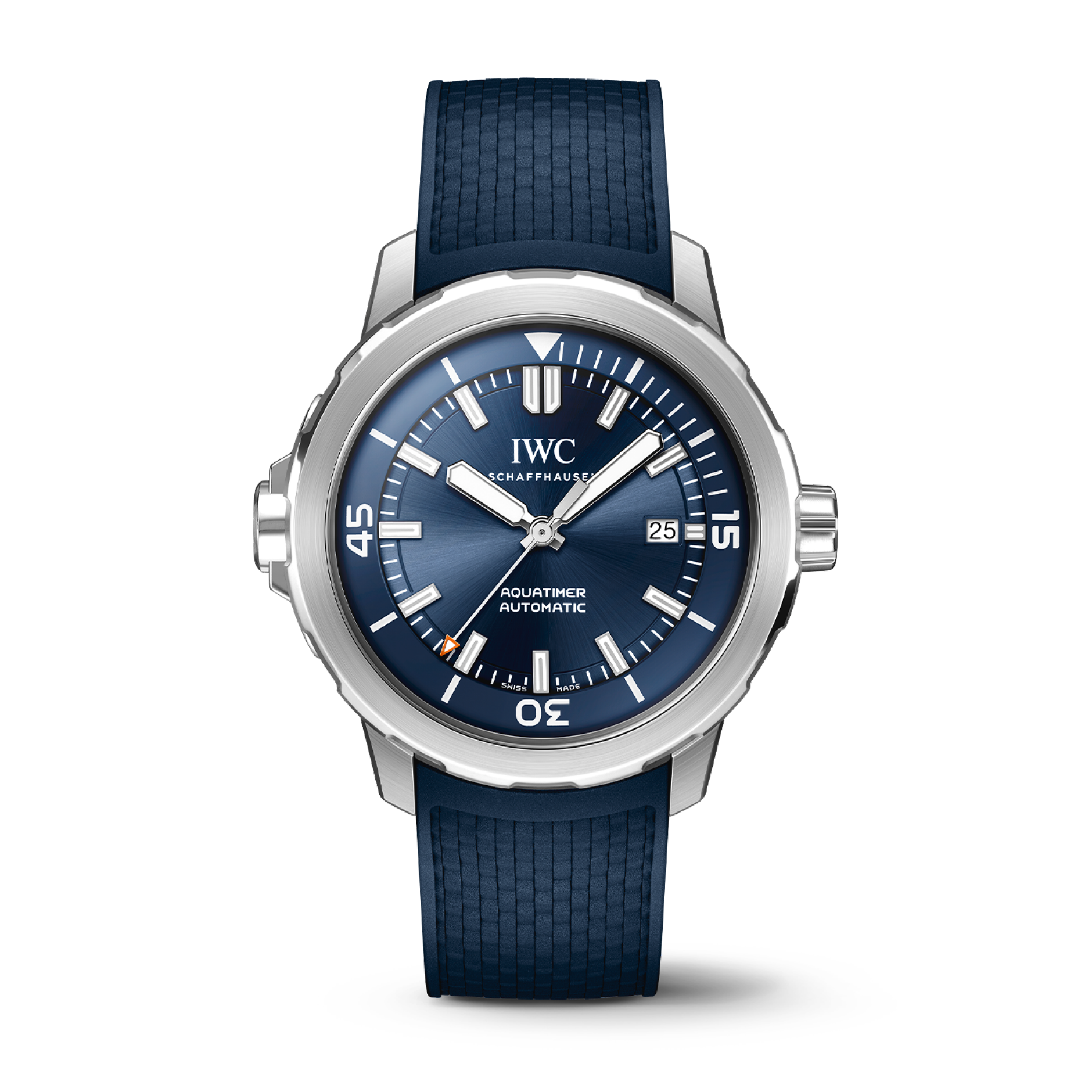 IWC Schaffhausen Aquatimer Automatic 42 mm Blue Dial Stainless Steel Blue Rubber Strap IW328801 - WATCHXNYC