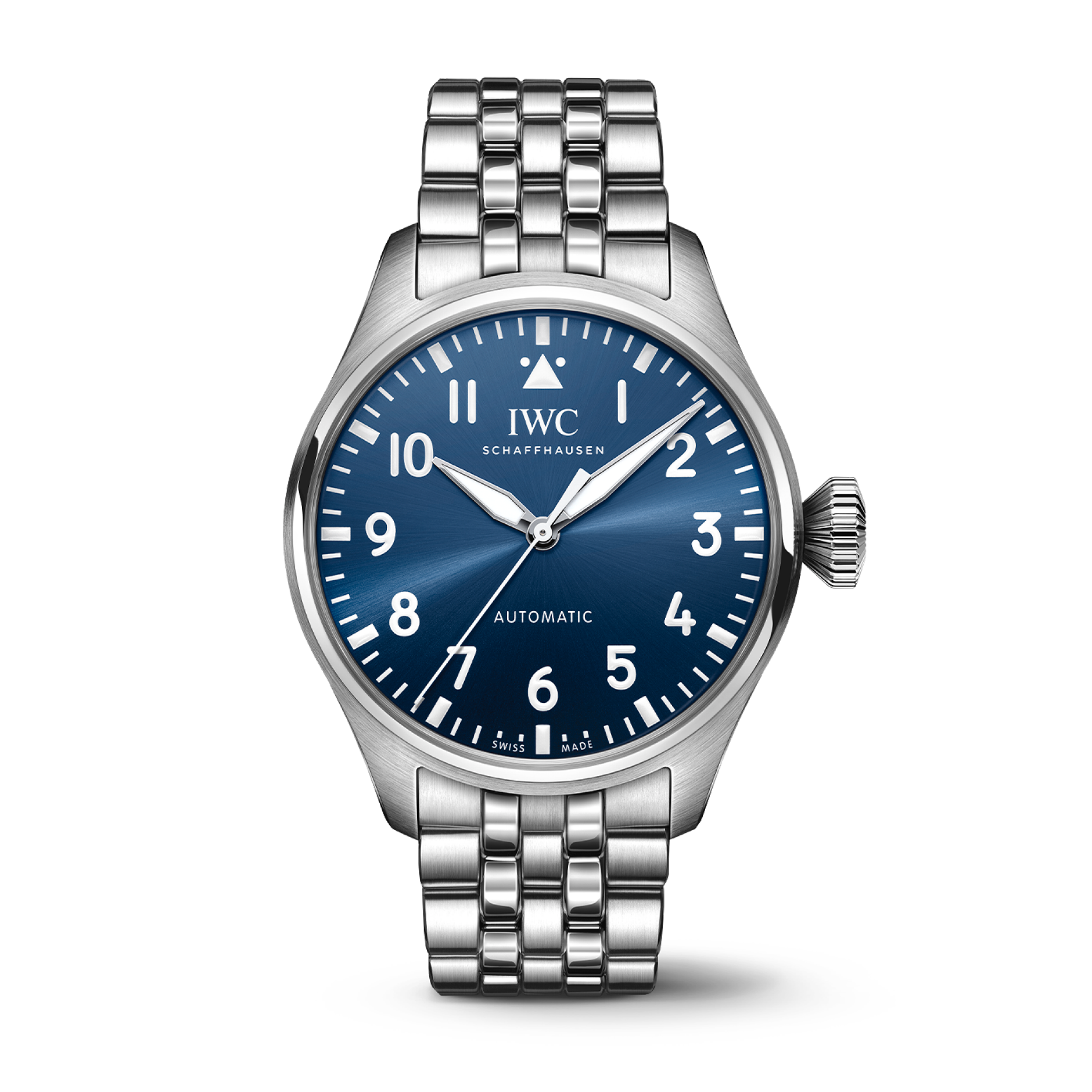 IWC Schaffhausen Big Pilot's Watch 43 mm Blue  Dial Stainless Steel Bracelet IW329304 - WATCHXNYC