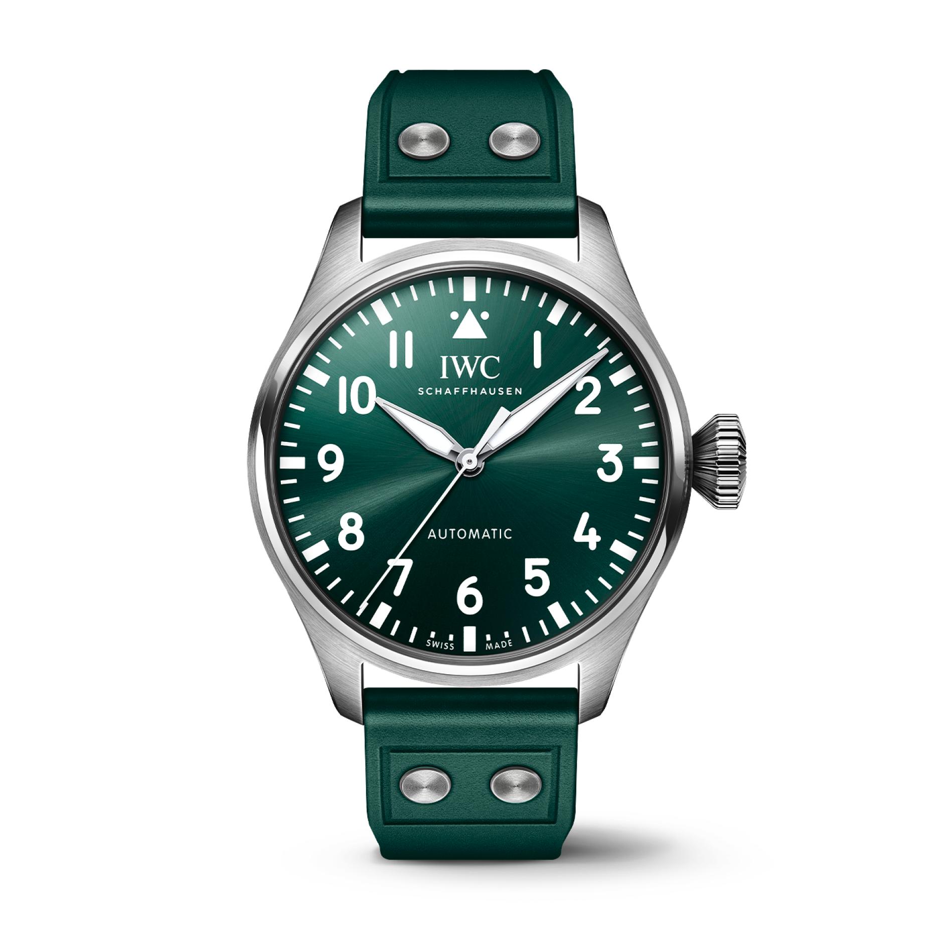 IWC Schaffhausen Big Pilot's Watch 43 mm Green  Dial Stainless Steel Green  Rubber Strap IW329306 - WATCHXNYC