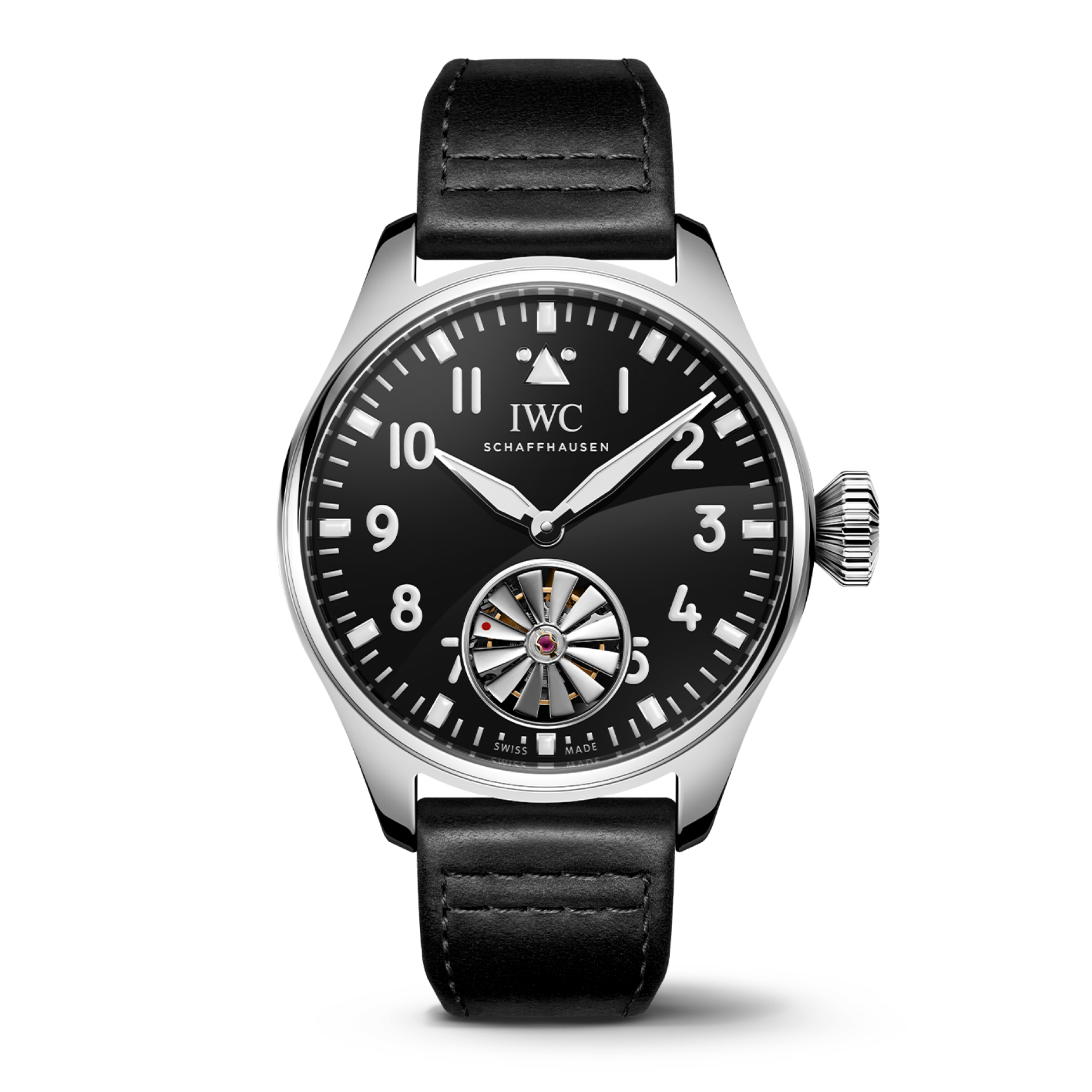 IWC Schaffhausen Big Pilot’s Watch 43 Tourbillon Markus Bühler 43 mm Black Dial Platinum  Strap IW329901 - WATCHXNYC