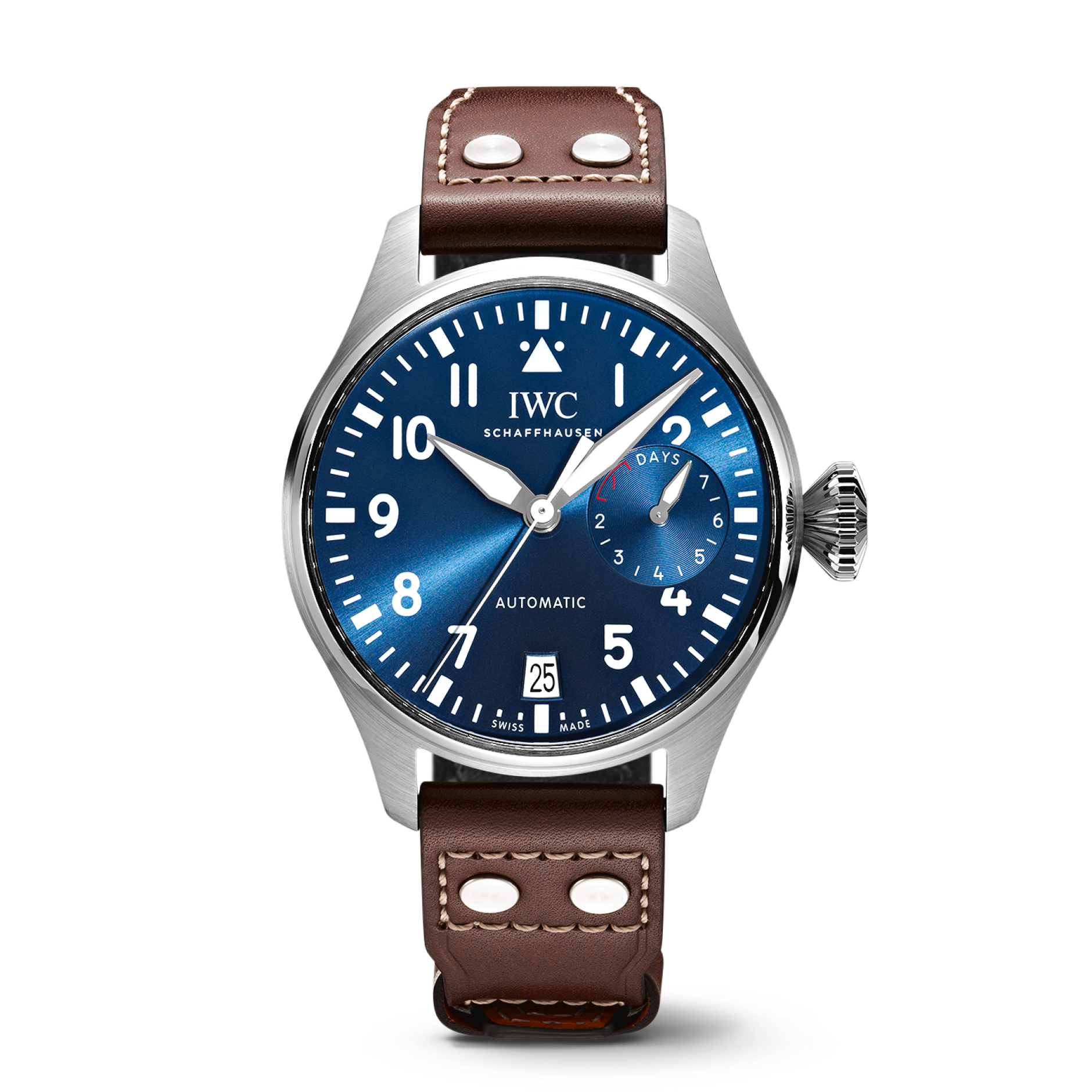 IWC Schaffhausen Big Pilot’s Watch Edition “Le Petit Prince” 46.2  mm Blue  Dial Stainless Steel Brown    Strap IW501002 - WATCHXNYC