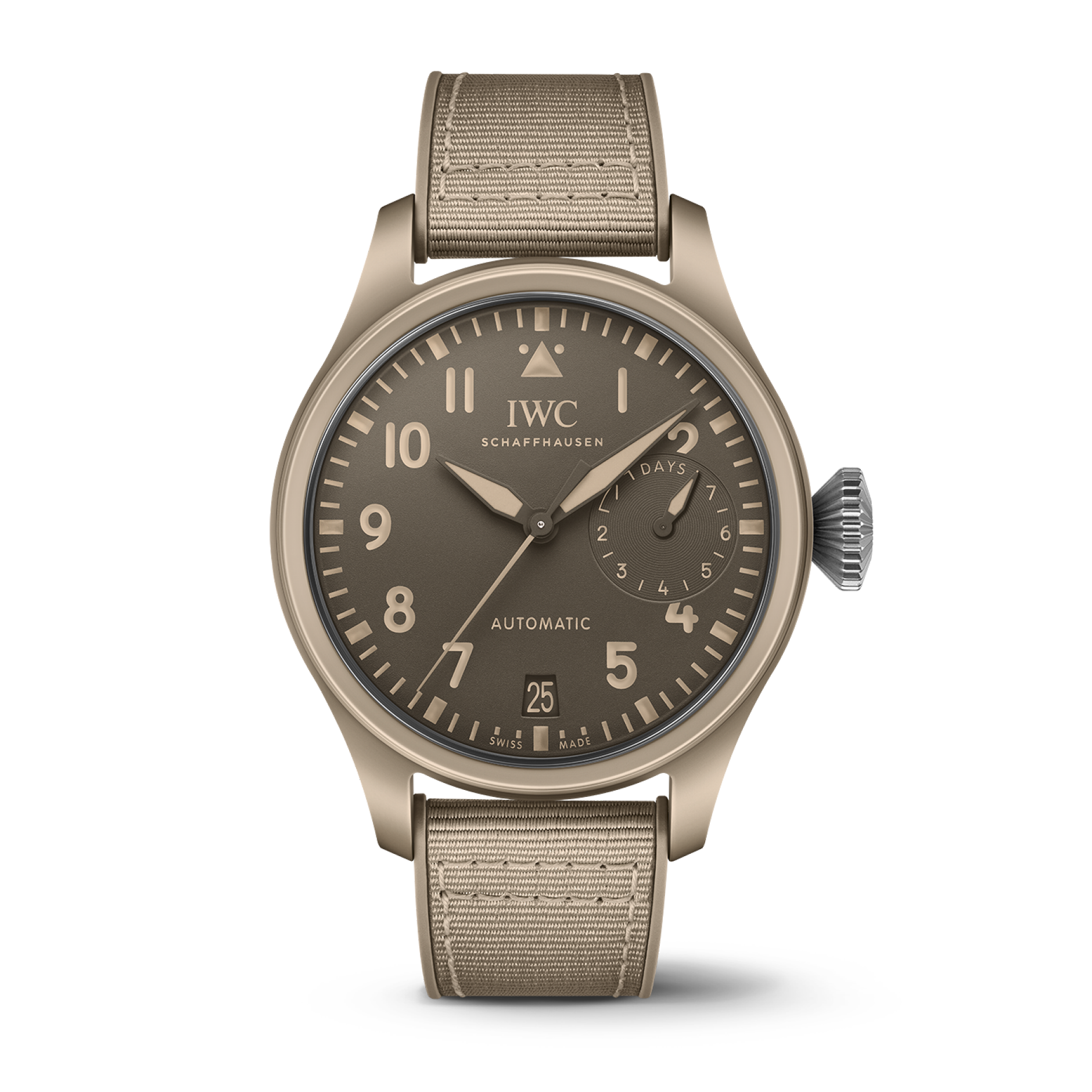 IWC Schaffhausen Big Pilot’s Watch TOP GUN Edition “Mojave Desert” 46  mm Brown  Dial Ceramic  Beige Rubber Strap IW506003 - WATCHXNYC