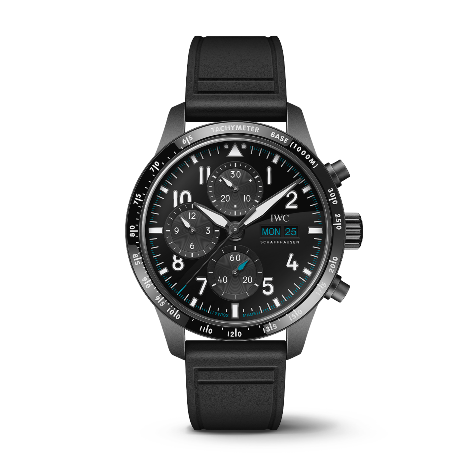 IWC Schaffhausen Pilot’s Watch Performance Chronograph 41 Mercedes-AMG PETRONAS Formula One™ Team 41  mm Black Dial Ceratanium® Black Rubber Strap IW388306 - WATCHXNYC
