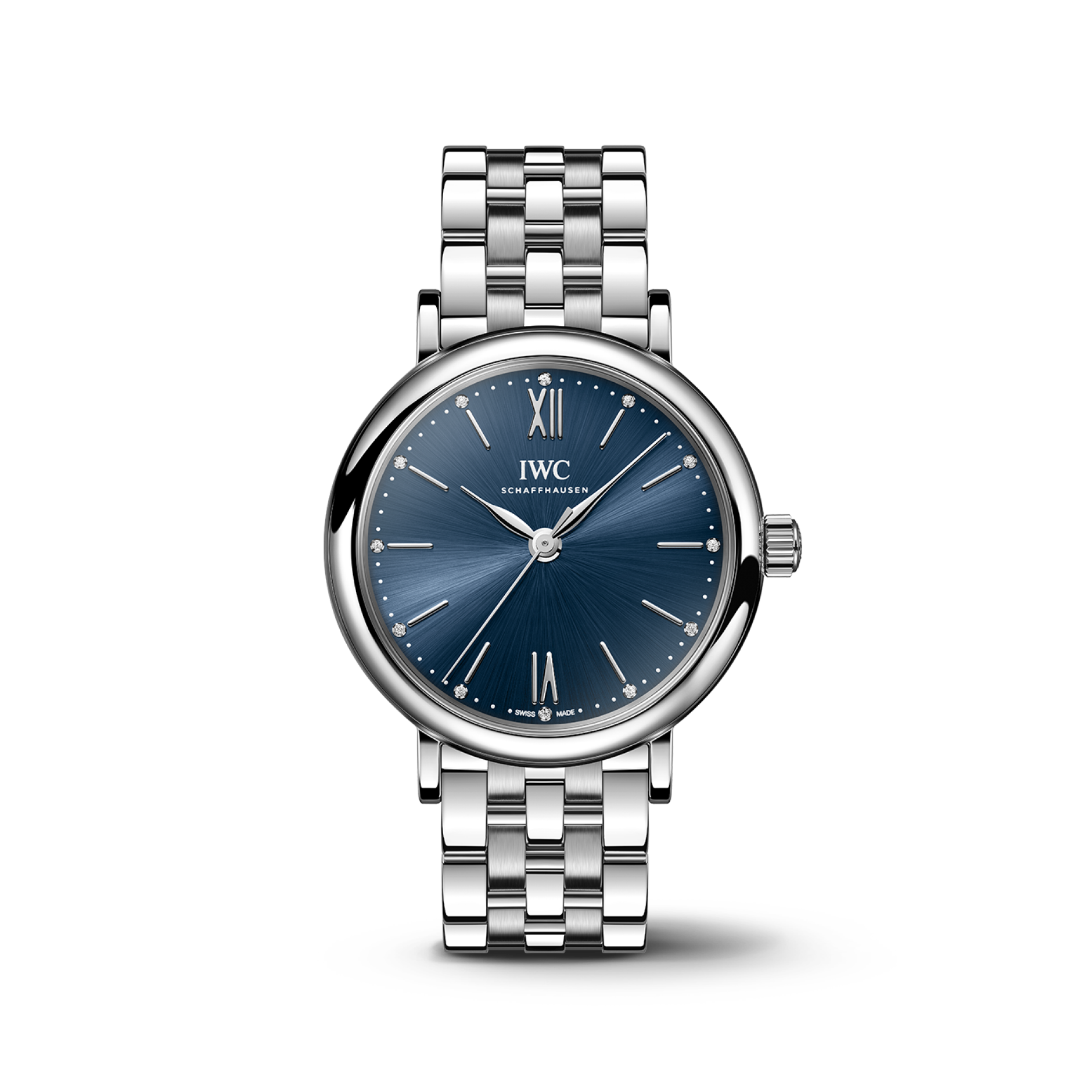 IWC Schaffhausen Portofino Automatic 34 mm Blue  Dial Stainless Steel Bracelet IW357413 - WATCHXNYC
