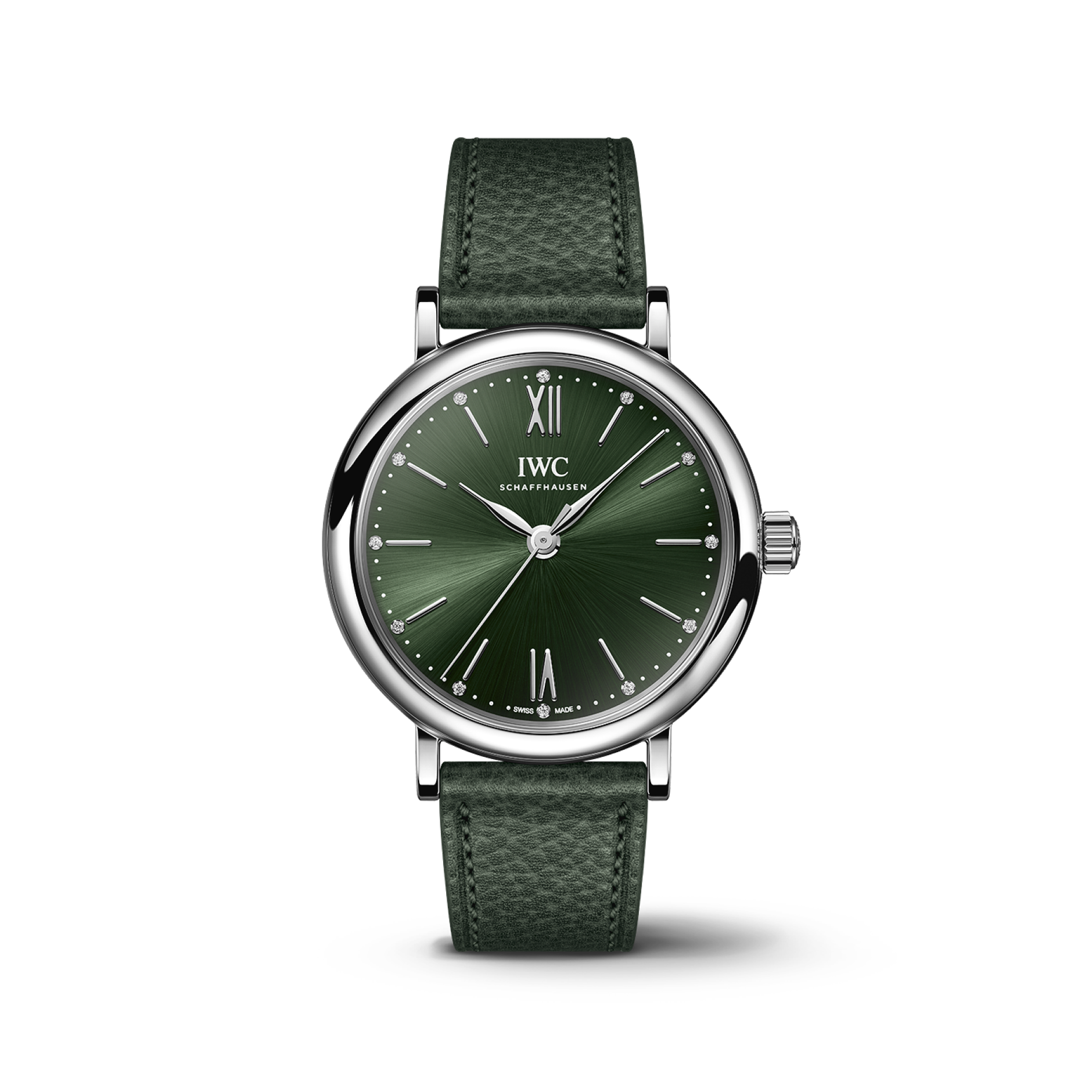 IWC Schaffhausen Portofino Automatic 34 mm Green  Dial Stainless Steel Green   Strap IW357412 - WATCHXNYC