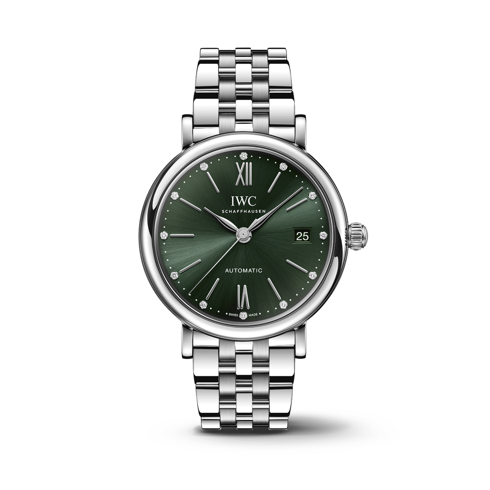 IWC Schaffhausen Portofino Automatic 37 mm Green  Dial Stainless Steel Bracelet IW458602 - WATCHXNYC