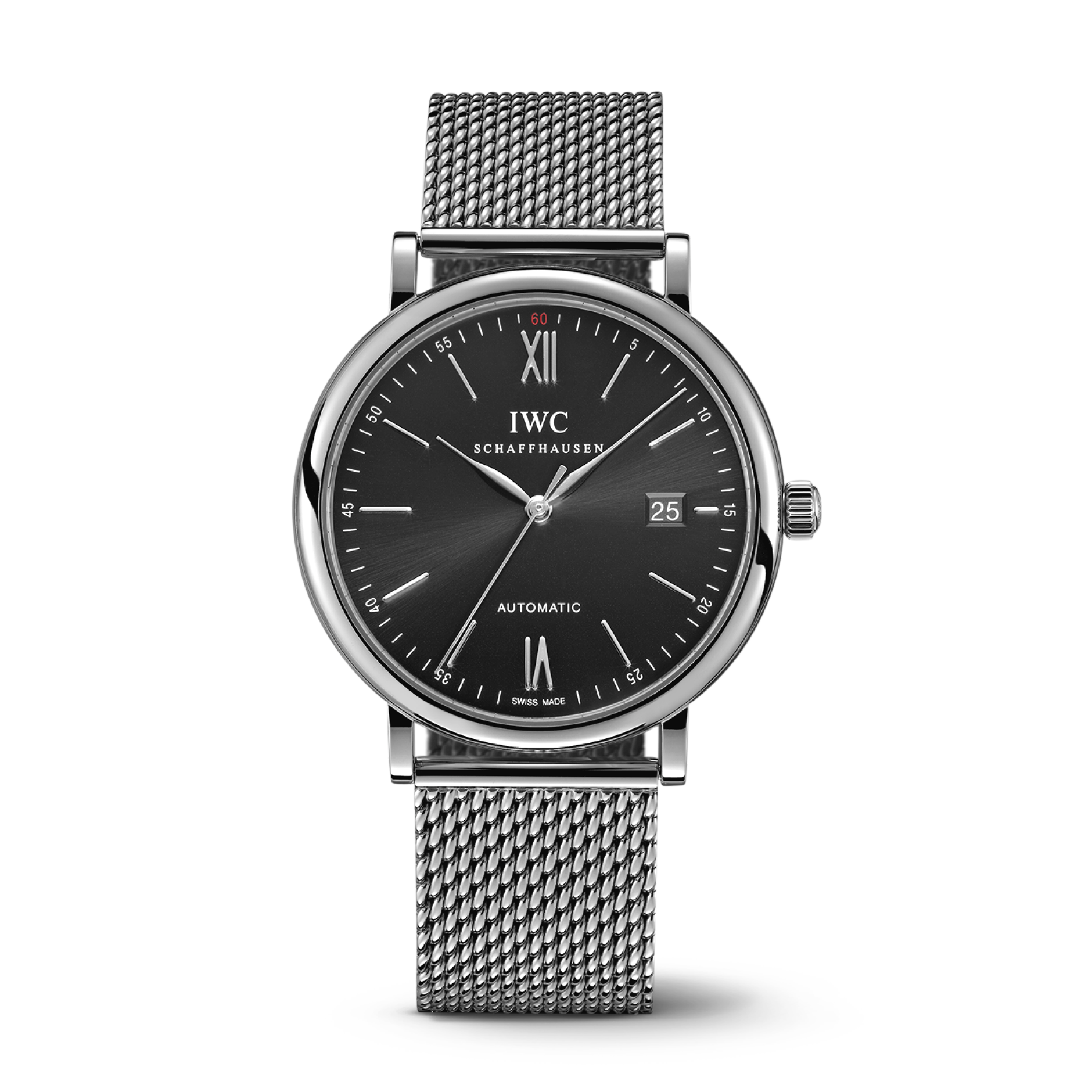 IWC Schaffhausen Portofino Automatic 40 mm Black  Dial Stainless Steel Bracelet IW356506 - WATCHXNYC