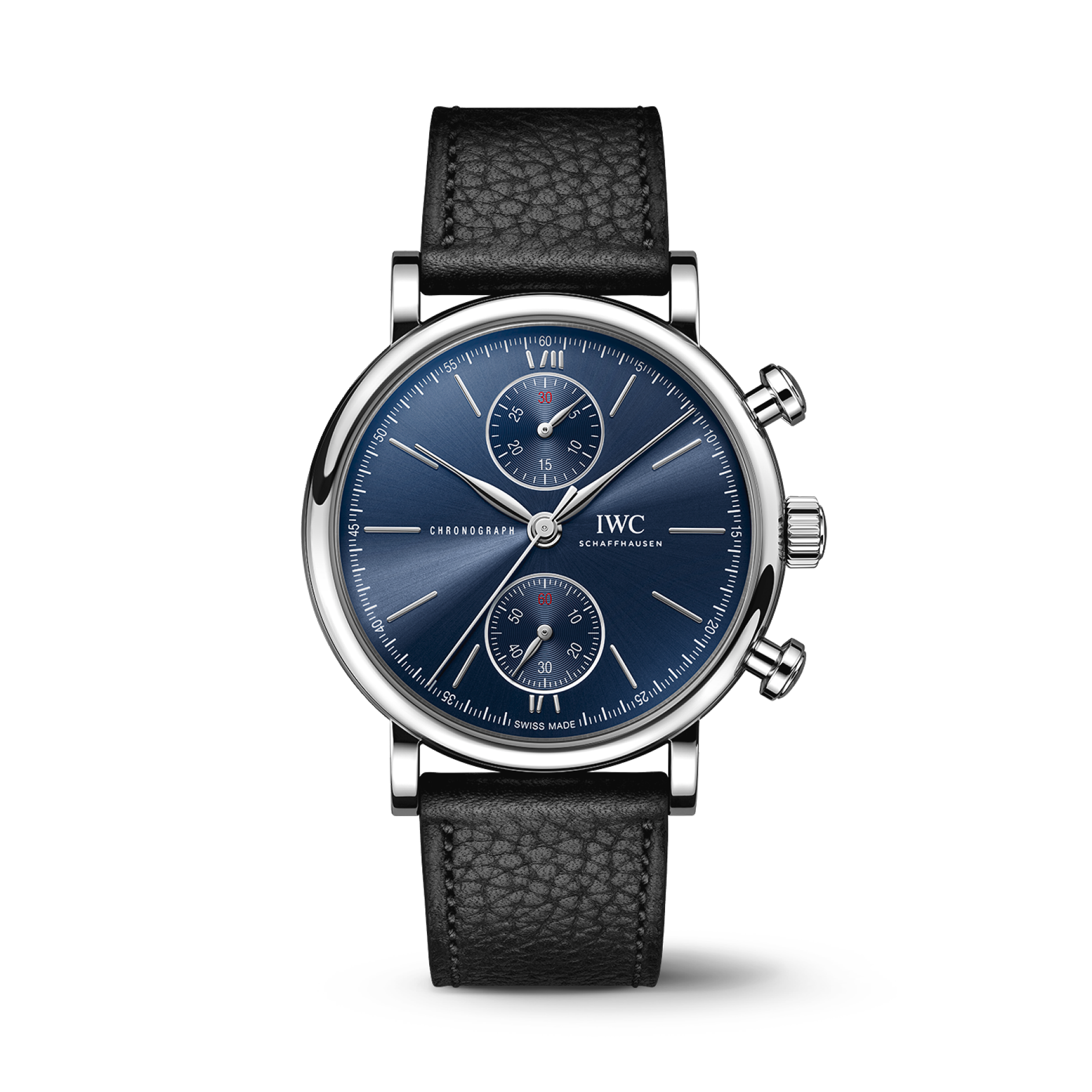IWC Schaffhausen Portofino Chronograph 39 Edition “Laureus Sport For Good” 39 mm Blue  Dial Stainless Steel Black   Strap IW391408 - WATCHXNYC