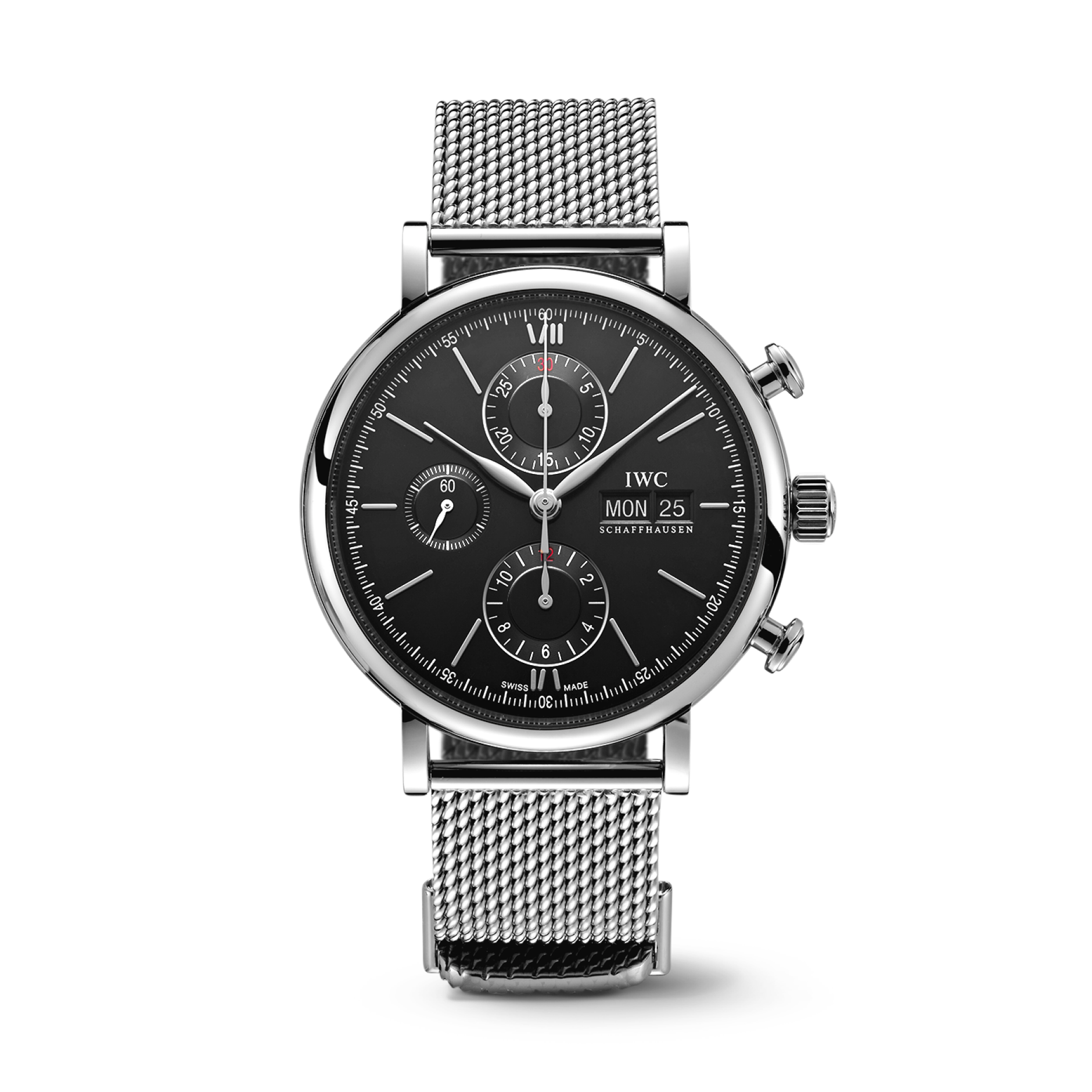 IWC Schaffhausen Portofino Chronograph 42 mm Black  Dial Stainless Steel Bracelet IW391030 - WATCHXNYC