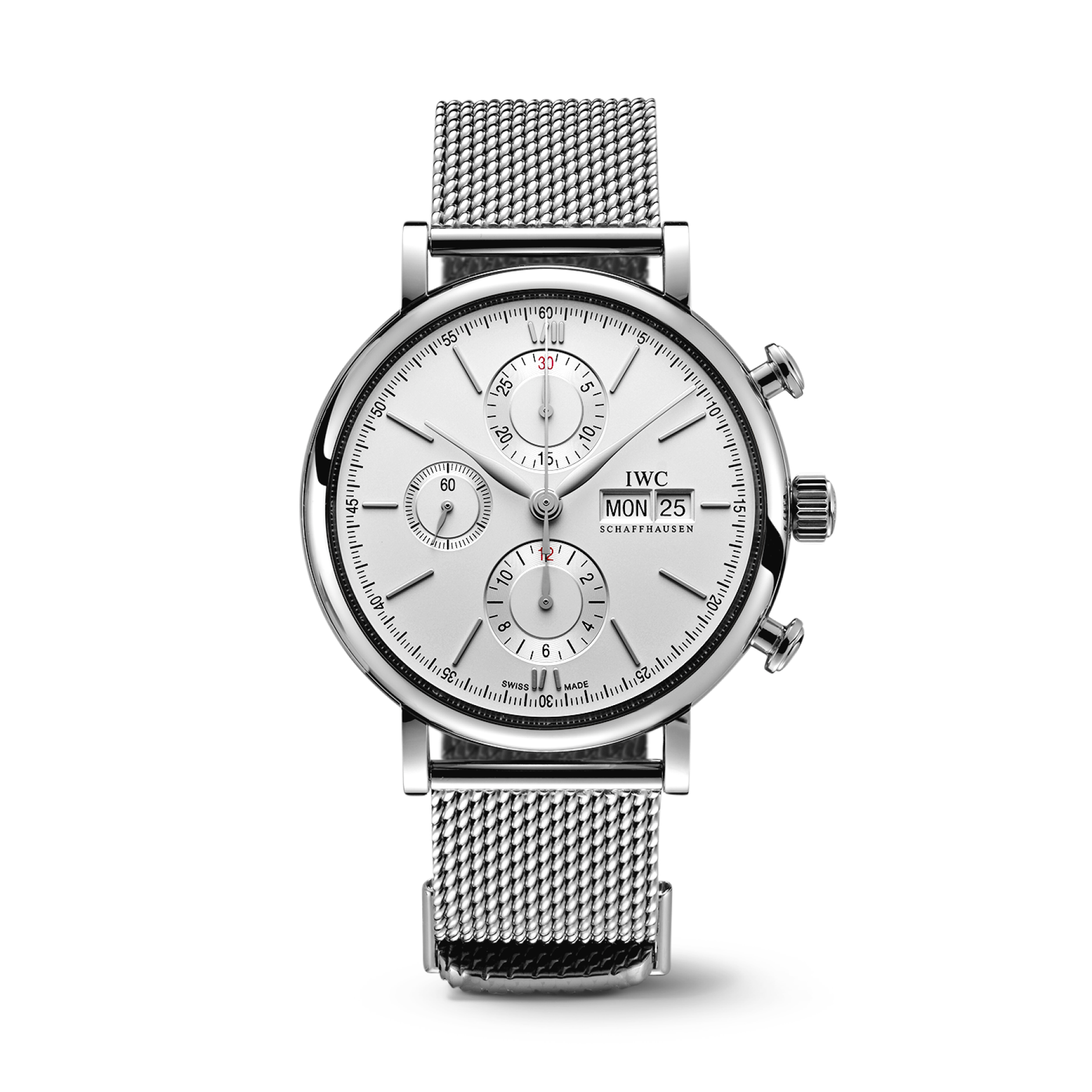 IWC Schaffhausen Portofino Chronograph 42 mm Silver  Dial Stainless Steel Bracelet IW391028 - WATCHXNYC