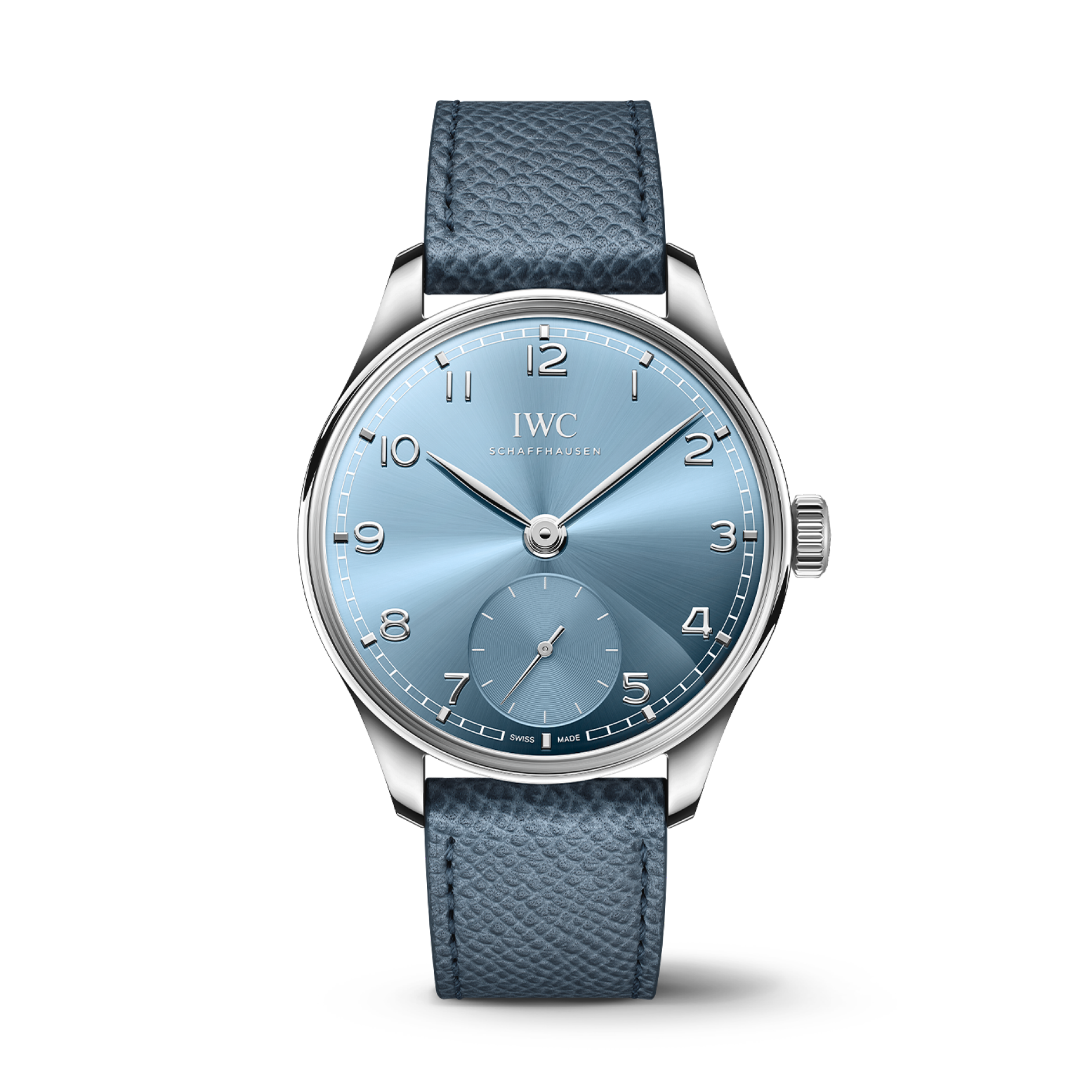 IWC Schaffhausen Portugieser Automatic 40 mm Blue Dial 18k White Gold Light Blue   Strap IW358402 - WATCHXNYC
