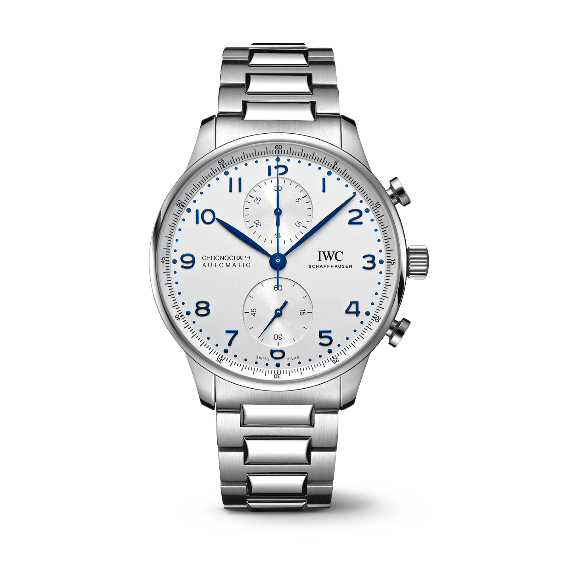 IWC Schaffhausen Portugieser Chronograph 41 mm Silver Dial Stainless Steel Bracelet IW371617 - WATCHXNYC