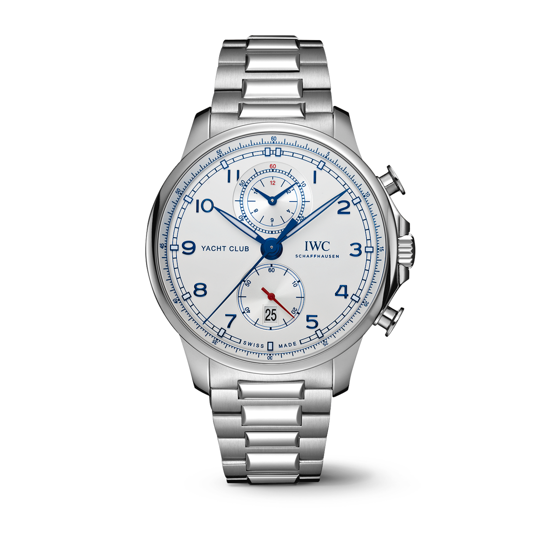 IWC Schaffhausen Portugieser Yacht Club Chronograph 44.6 mm Silver Dial Stainless Steel Bracelet IW390702 - WATCHXNYC