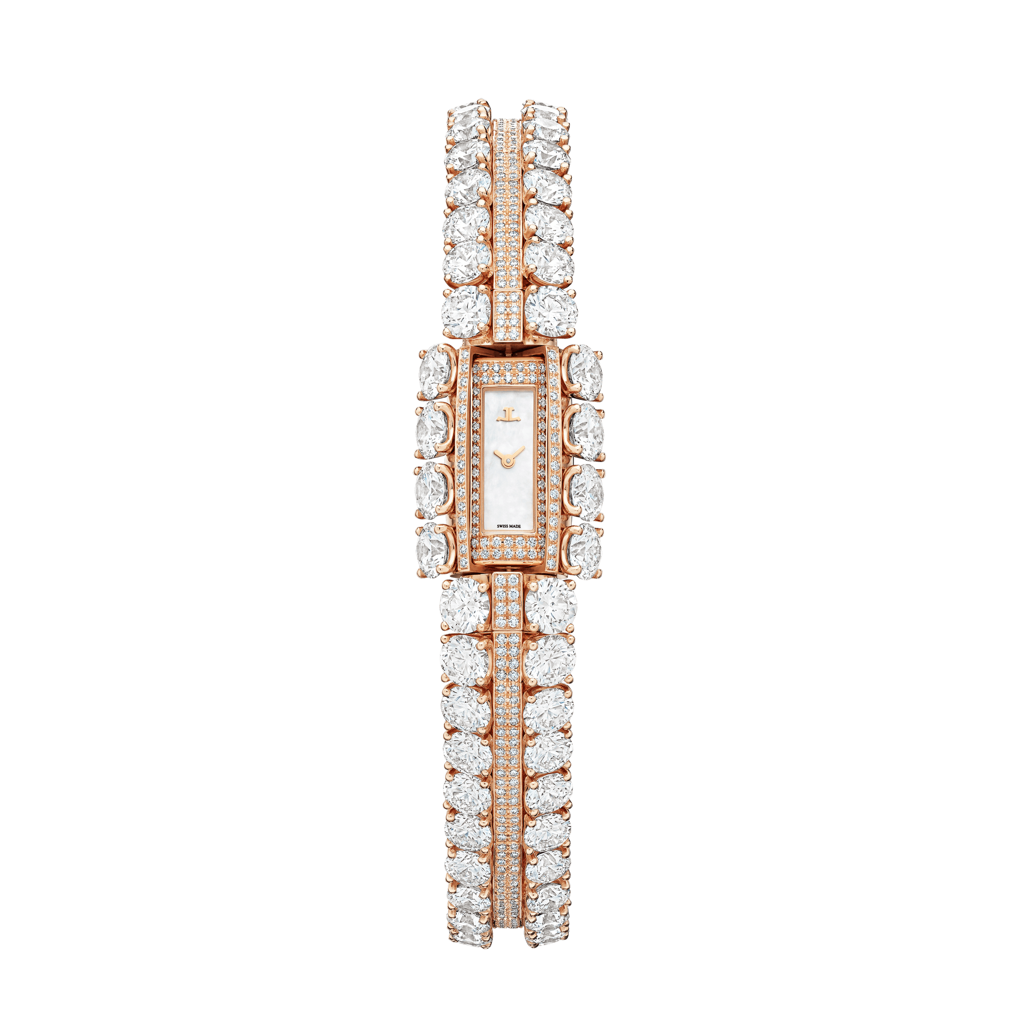 Jaeger-LeCoultre Calibre 101 Secrets 29.07 x 12.22 mm White Dial with Diamonds 18k Pink Gold Bracelet Q2872201 - WATCHXNYC