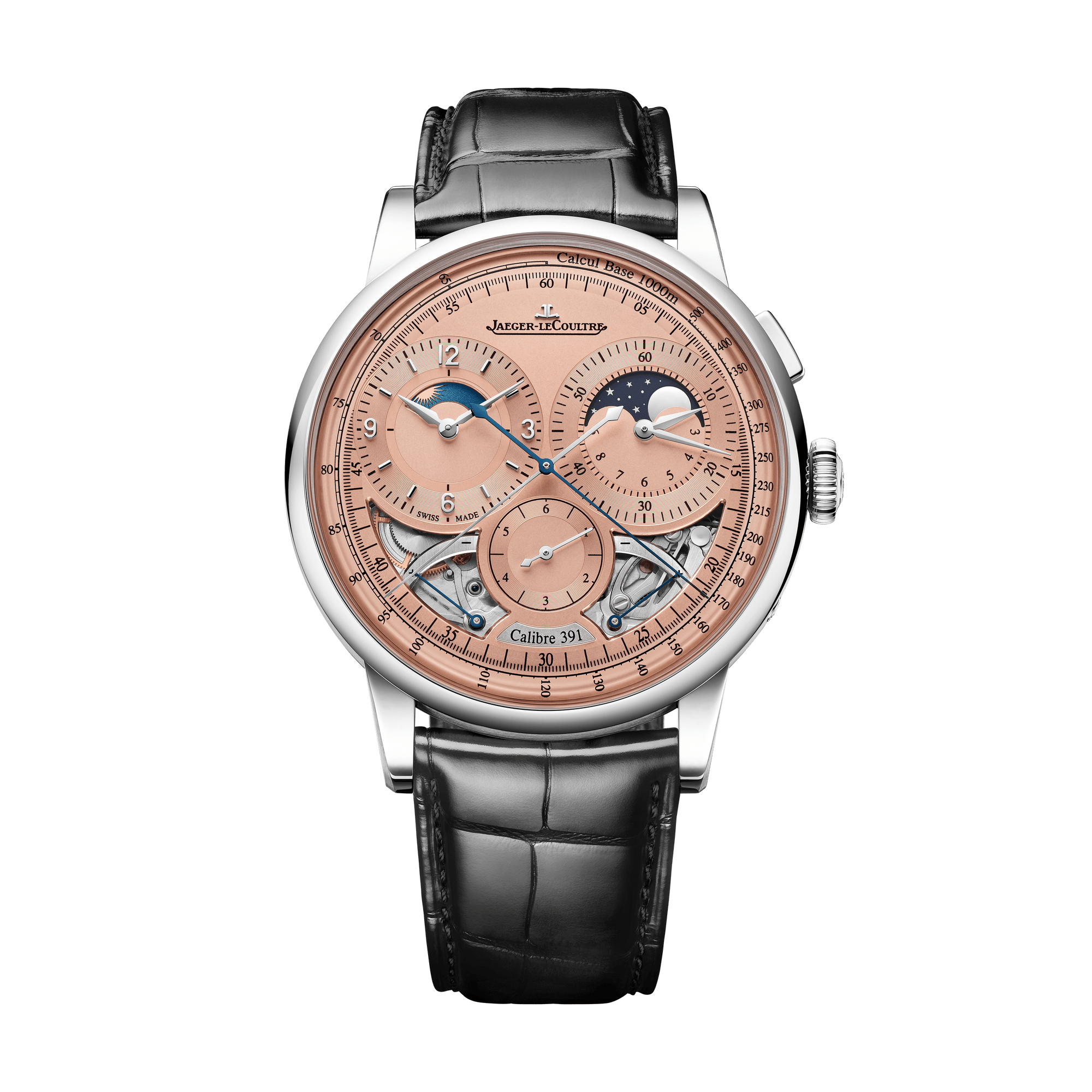 Jaeger-LeCoultre Duometre Chronograph Moon 42.5 mm Copper Dial Platinum    Leather Strap Q622656J - WATCHXNYC