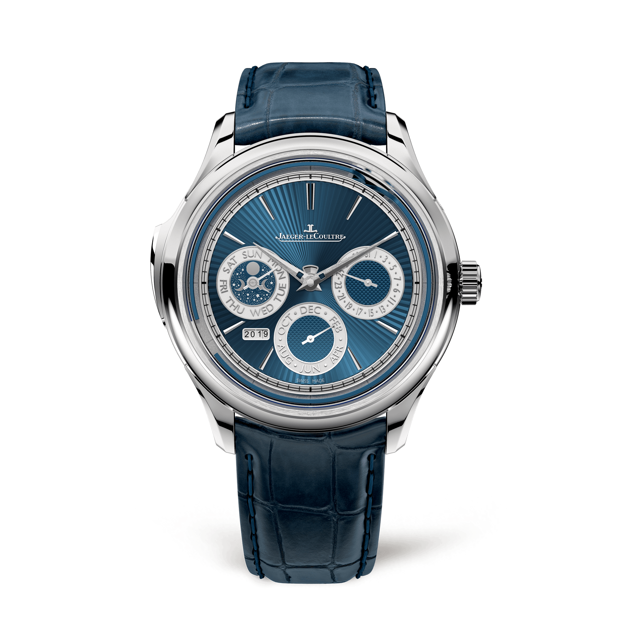 Jaeger-LeCoultre Master Grande Tradition Calibre 950 43 mm Blue Dial White Gold   Leather Strap Q52334E1 - WATCHXNYC