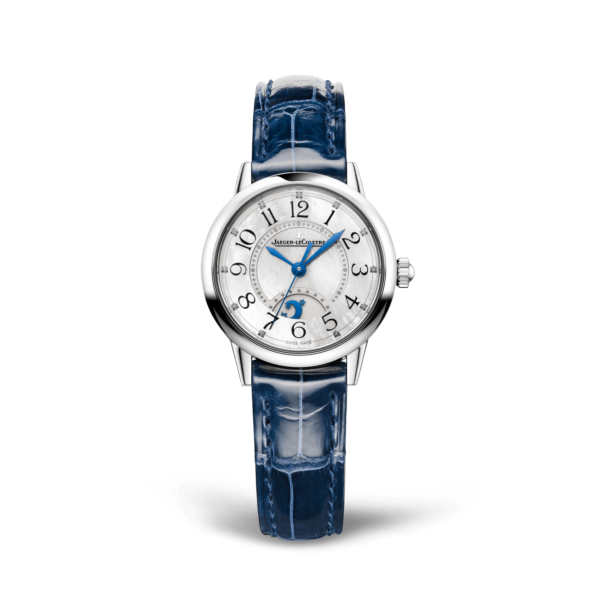 Jaeger-LeCoultre Rendez-Vous Classic Night & Day 29 mm Silvered Grey Dial Stainless Steel   Leather Strap Q3468410 - WATCHXNYC