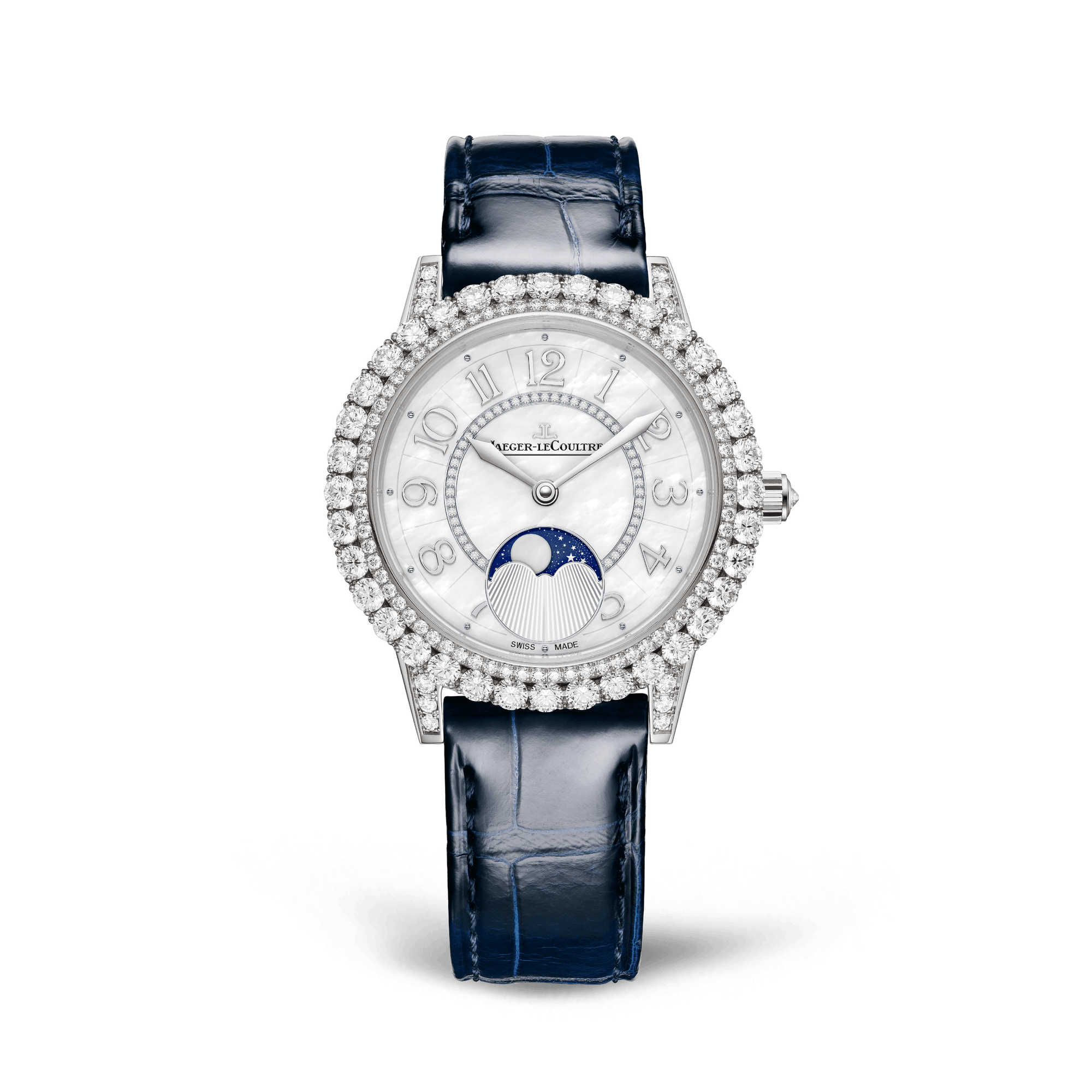 Jaeger-LeCoultre Rendez-Vous Dazzling Moon 36 mm White Dial with Diamonds White Gold   Leather Strap Q3523570 - WATCHXNYC