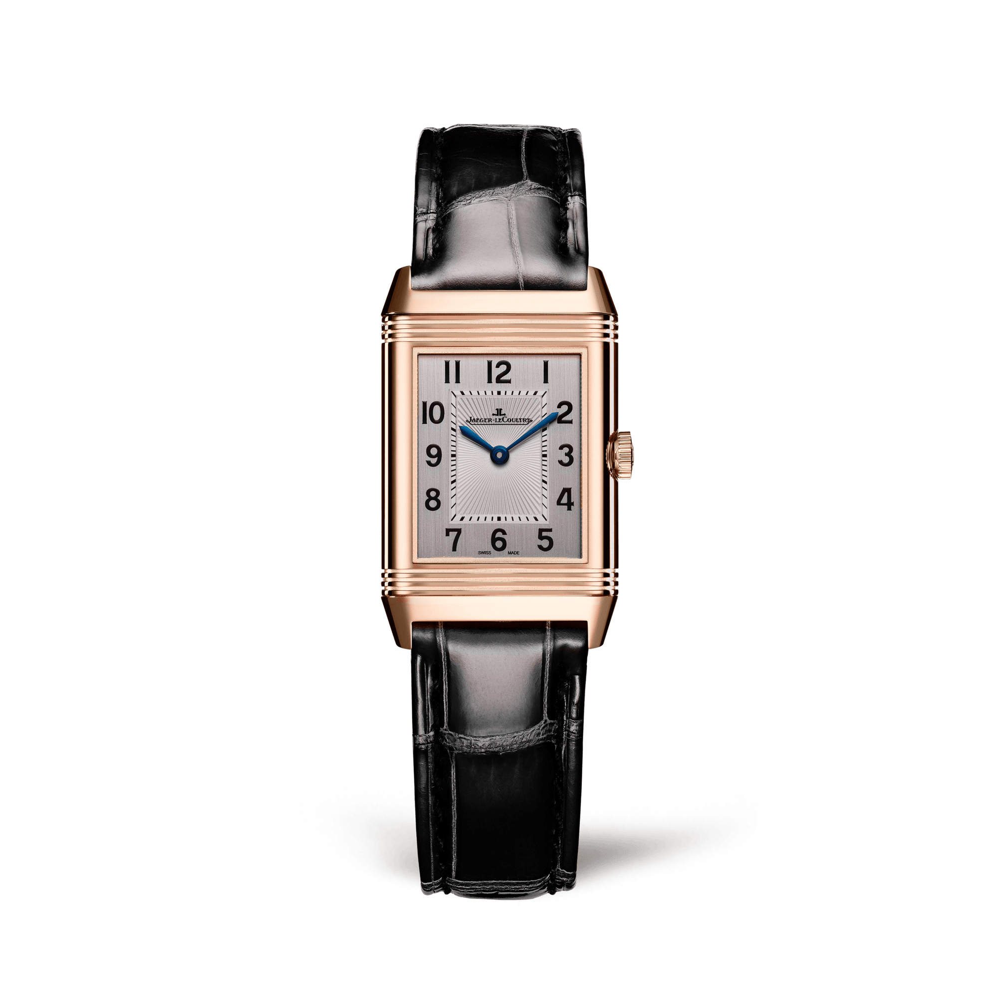 Jaeger-LeCoultre Reverso Classic Duetto 34.2 x 21 mm Silvered Grey Dial Pink Gold   Leather Strap Q2662530 - WATCHXNYC