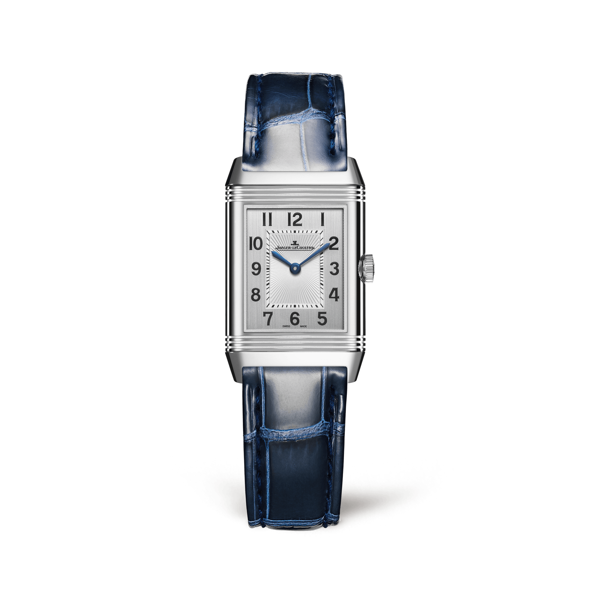 Jaeger-LeCoultre Reverso Classic Duetto 34.2 x 21 mm Silvered Grey Dial Stainless Steel   Leather Strap Q2668432 - WATCHXNYC