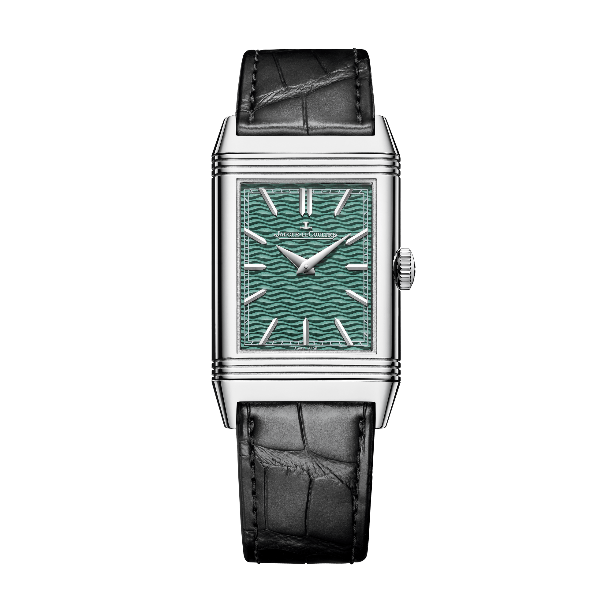 Jaeger-LeCoultre Reverso Tribute Enamel Monet “The Grand Canal” 45.6 x 27.4 mm Green Dial White Gold   Leather Strap Q39334M5 - WATCHXNYC