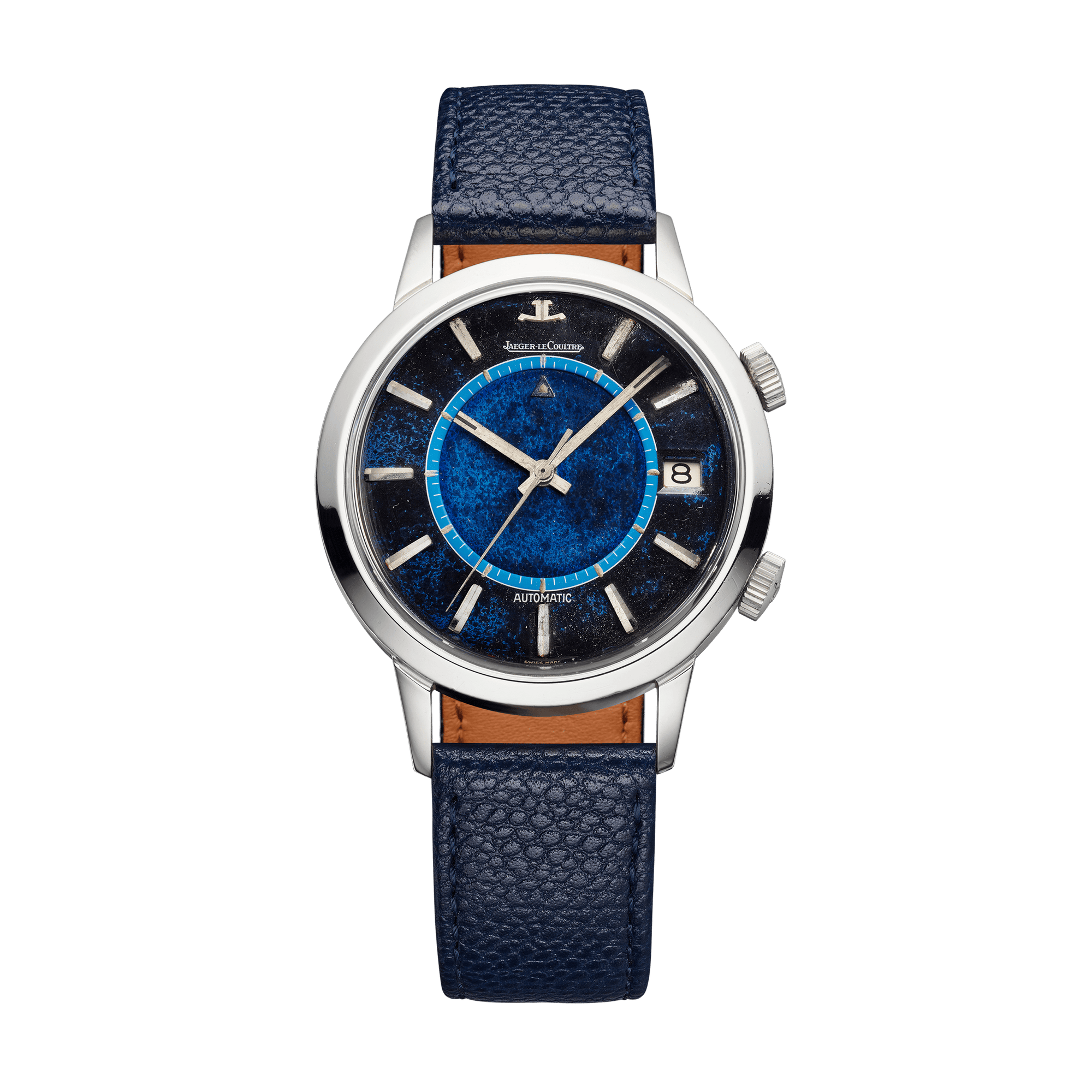 Jaeger-LeCoultre THE COLLECTIBLES Automatic &quot;Lapis&quot; 37 mm Blue Dial Stainless Steel   Leather Strap QVE85501 - WATCHXNYC