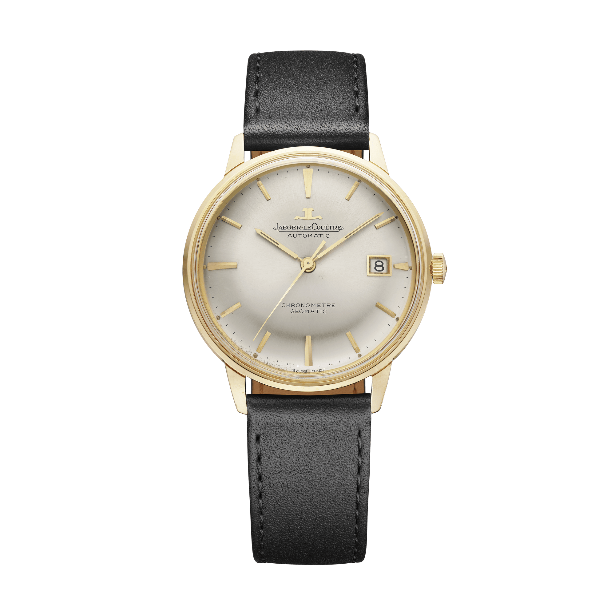Jaeger-LeCoultre THE COLLECTIBLES Geomatic Chronometer 36 mm Silvered Grey Dial 18k Yellow Gold   Leather Strap QVE39802 - WATCHXNYC